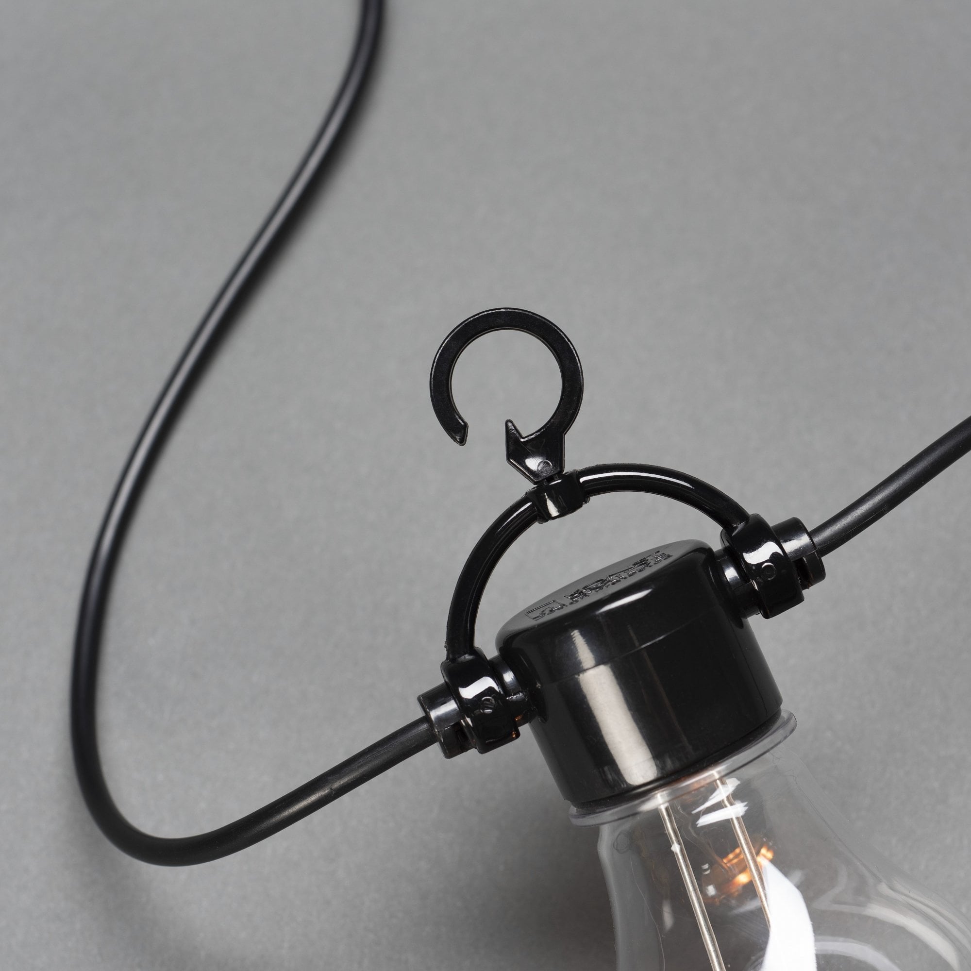 Konstsmide Festoon 9.15m Light Set - 10 LED Bulbs - 2000K - Black Shades
