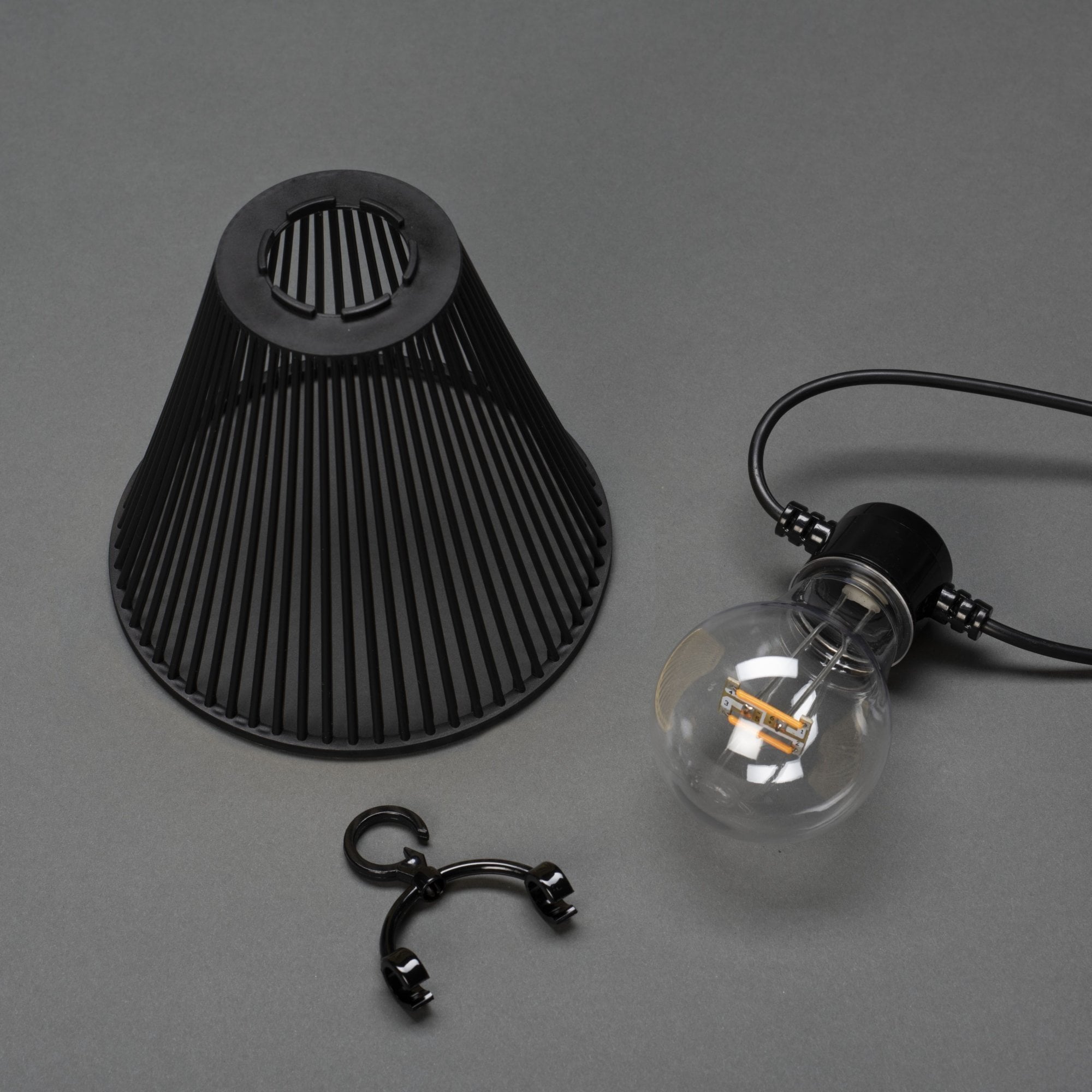 Konstsmide Festoon 9.15m Light Set - 10 LED Bulbs - 2000K - Black Shades