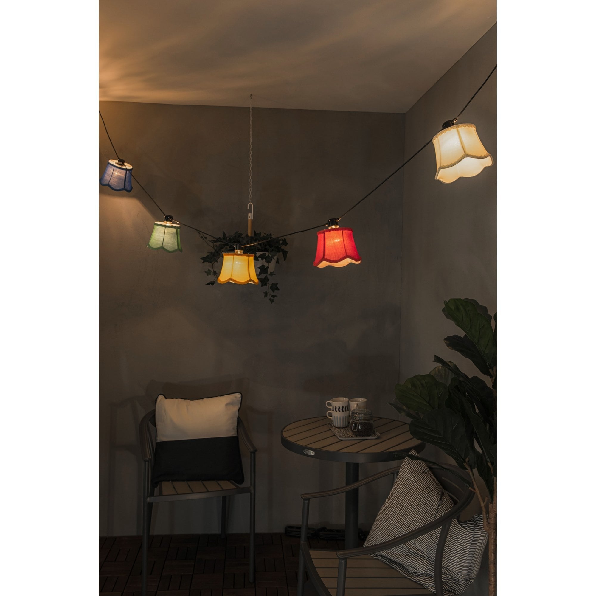 Konstsmide Festoon 9.15m Starter Set - 10 LED Bulbs - 2000K - Multicoloured Shades