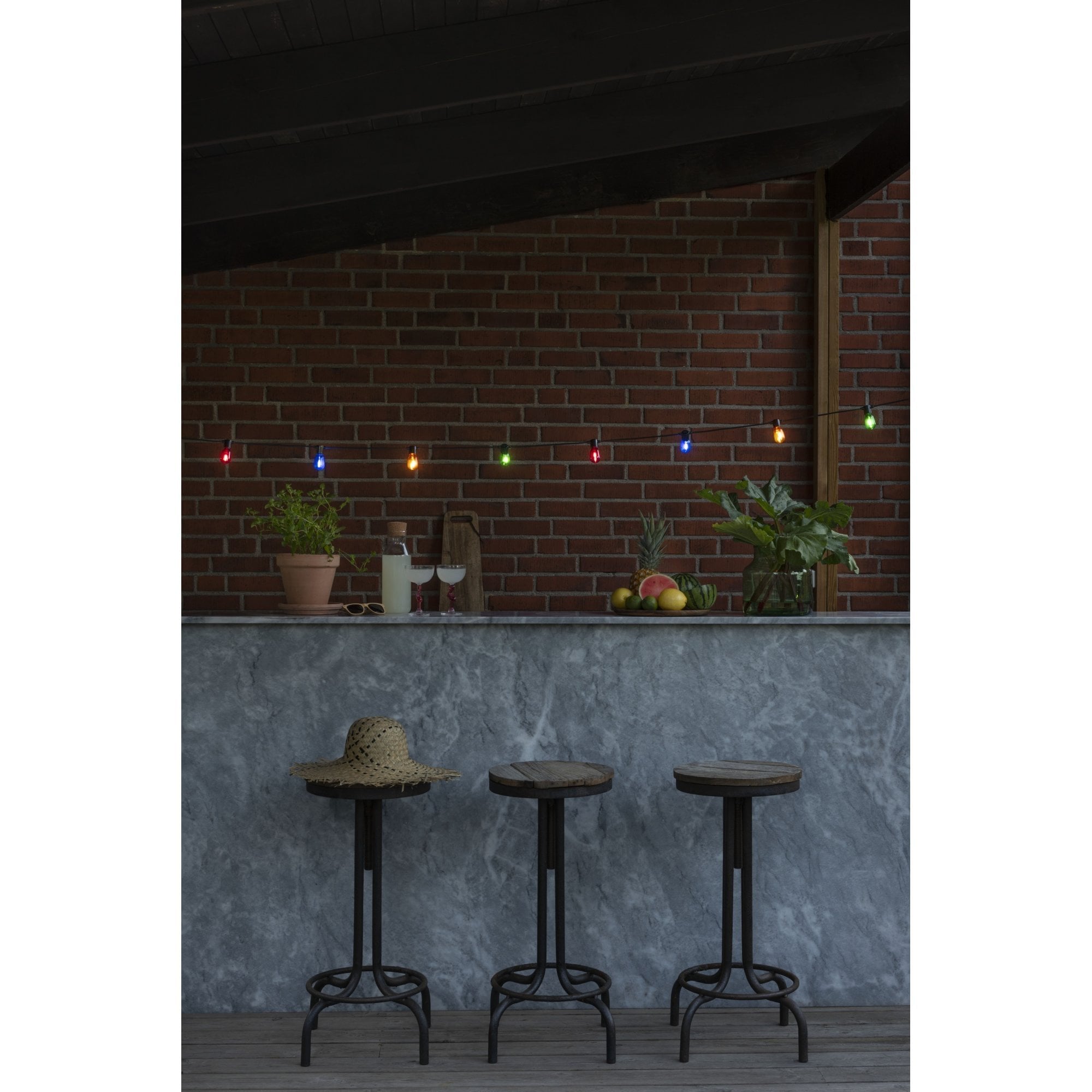 Konstsmide Festoon 4.75m Light Set - 20 Oval LED Bulbs - Multicoloured