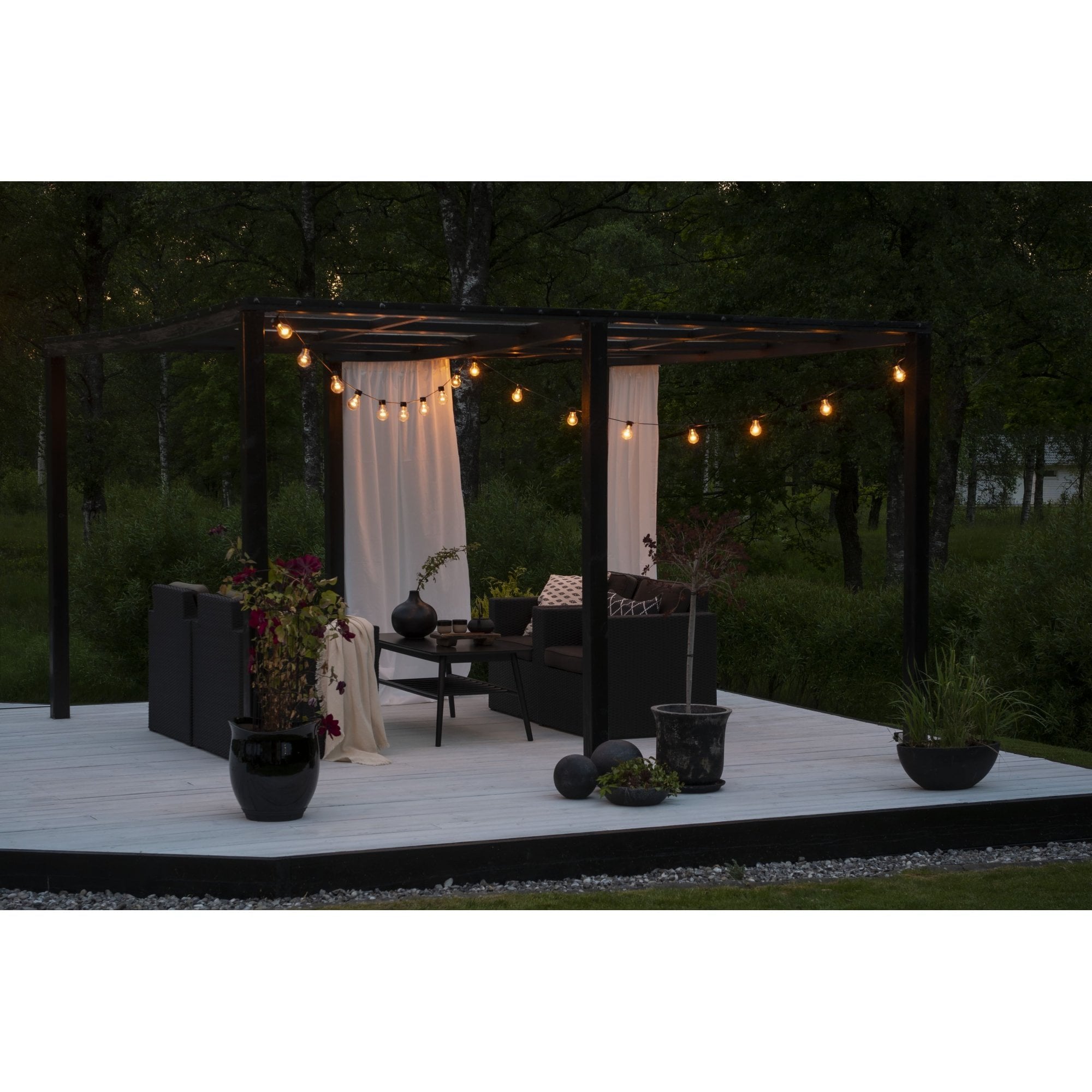 Konstsmide Festoon 9.5m Light Set - 20 LED Bulbs - 2400K - Short Drop
