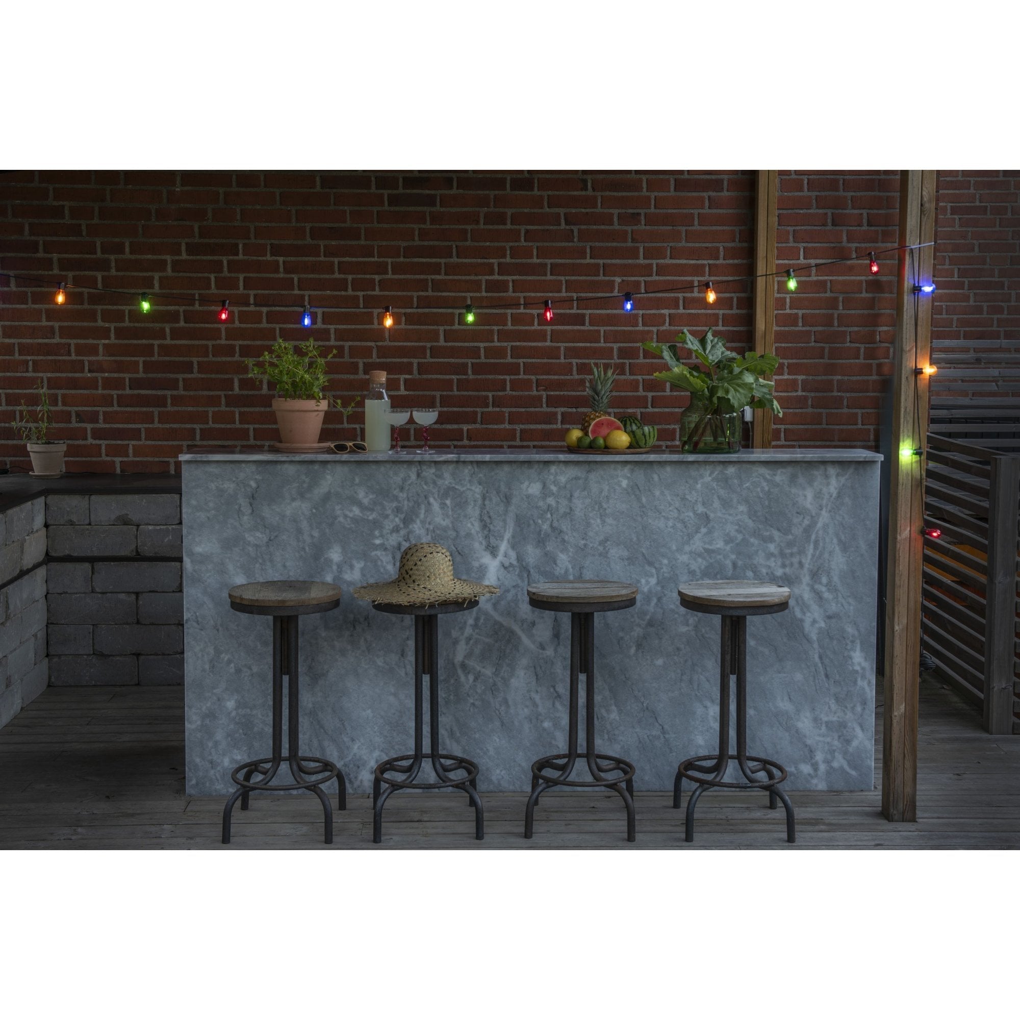 Konstsmide Festoon 9.75m Light Set - 40 Oval LED Bulbs - Multicoloured