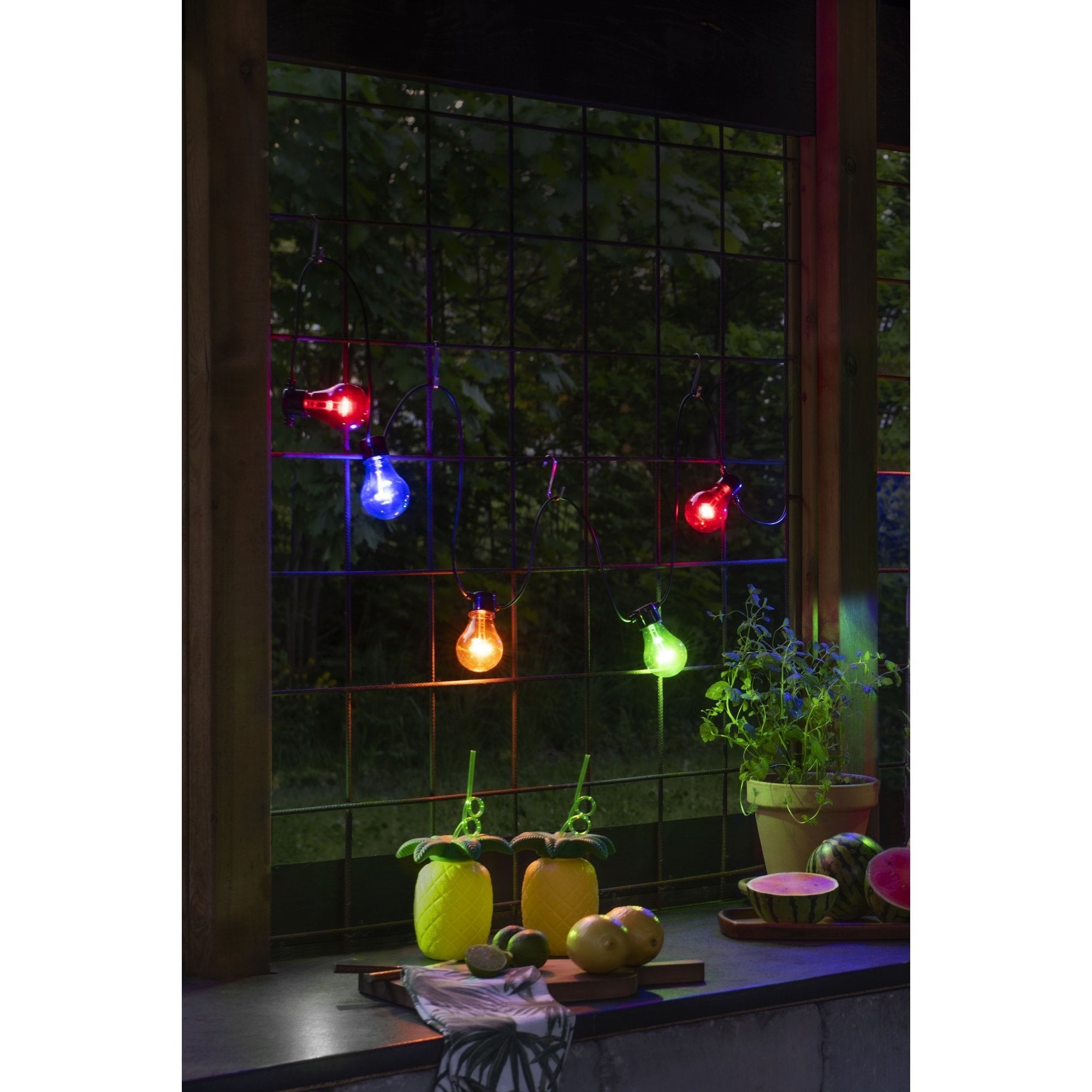 Konstsmide Festoon 2m Light Set - 5 LED Bulbs - Multicoloured - Battery Operated