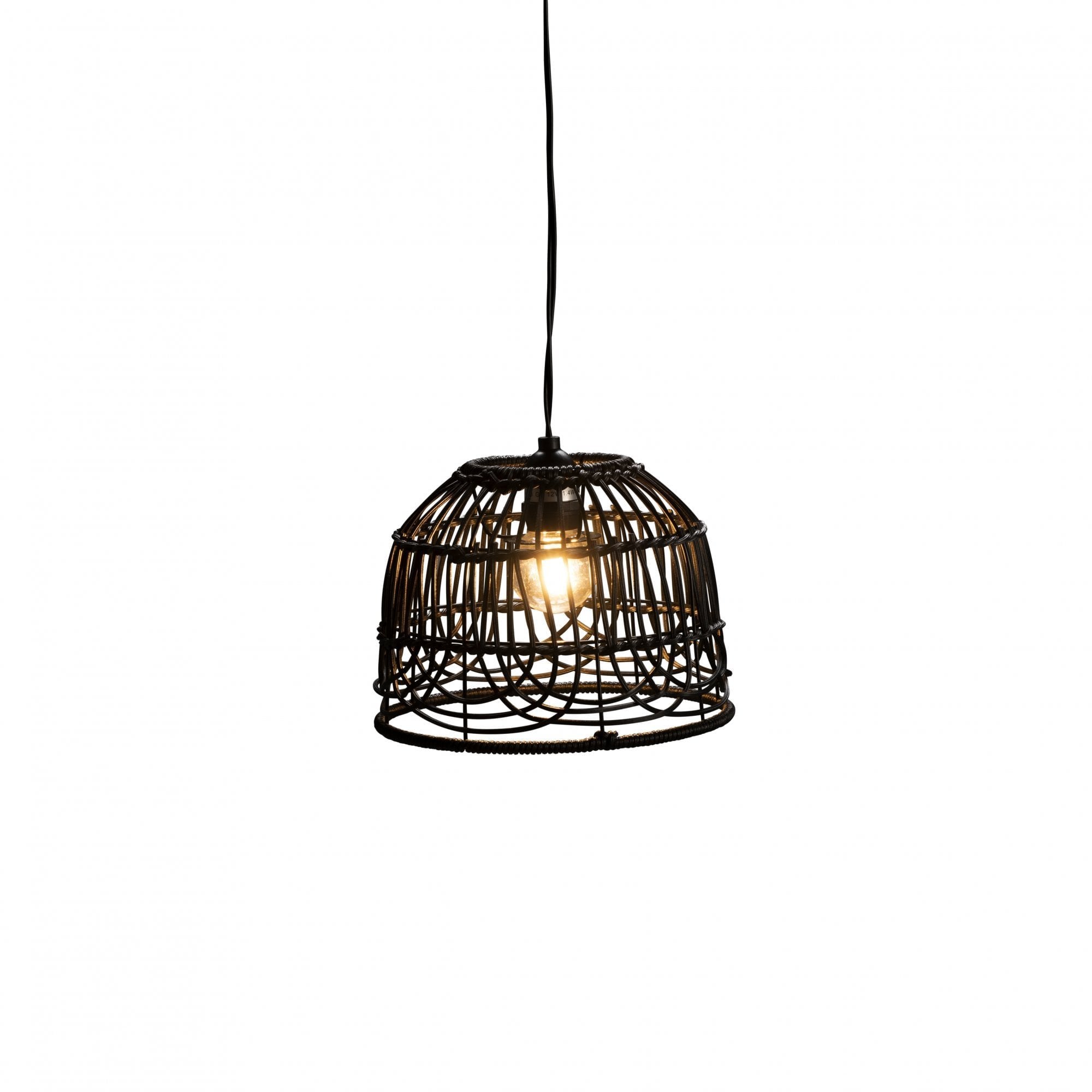 Konstsmide Large Domed Festoon Lamp Shades - 5 Pcs - Black Rattan - Shade Only