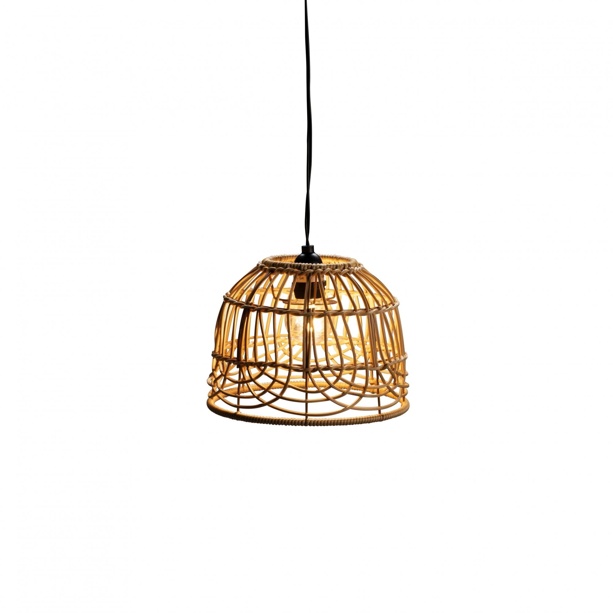 Konstsmide Large Domed Festoon Lamp Shades - 5 Pcs - Natural Rattan - Shade Only