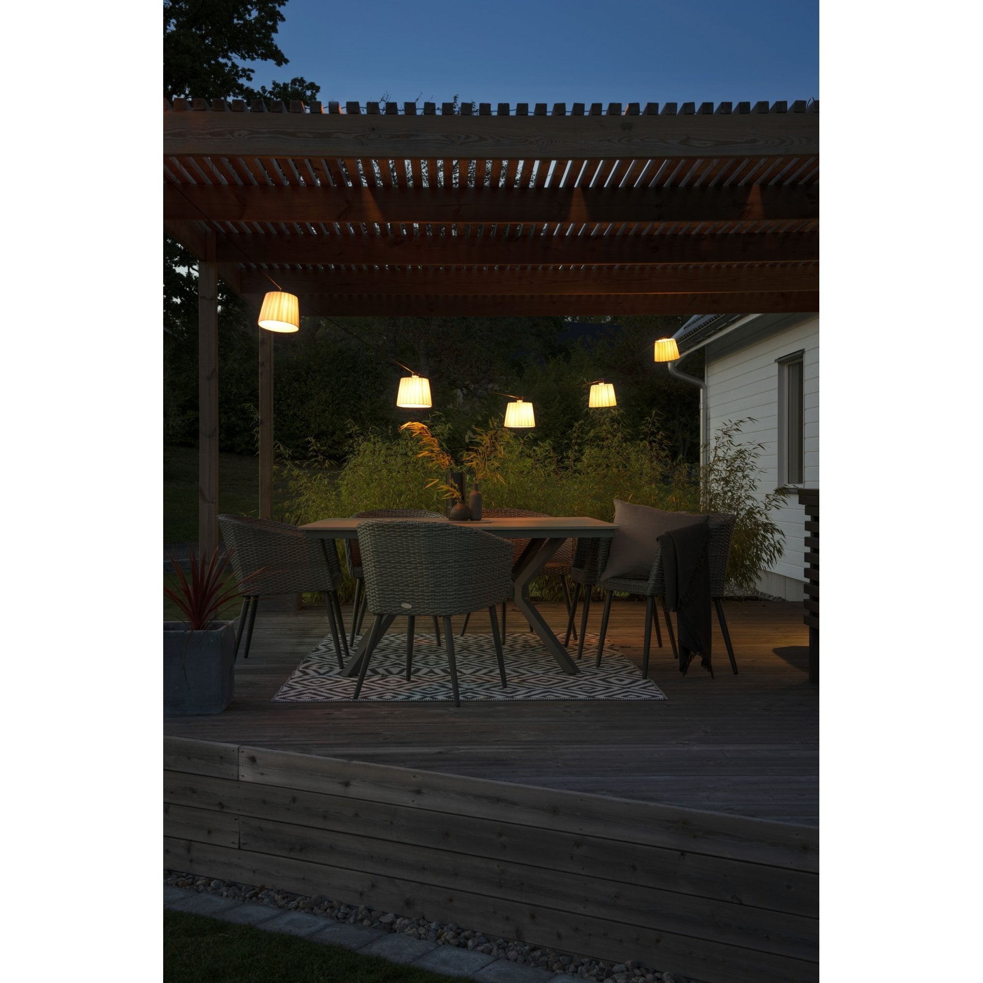 Konstsmide Large Festoon Lamp Shades - 5 Pcs - Ivory Fabric - Shade Only