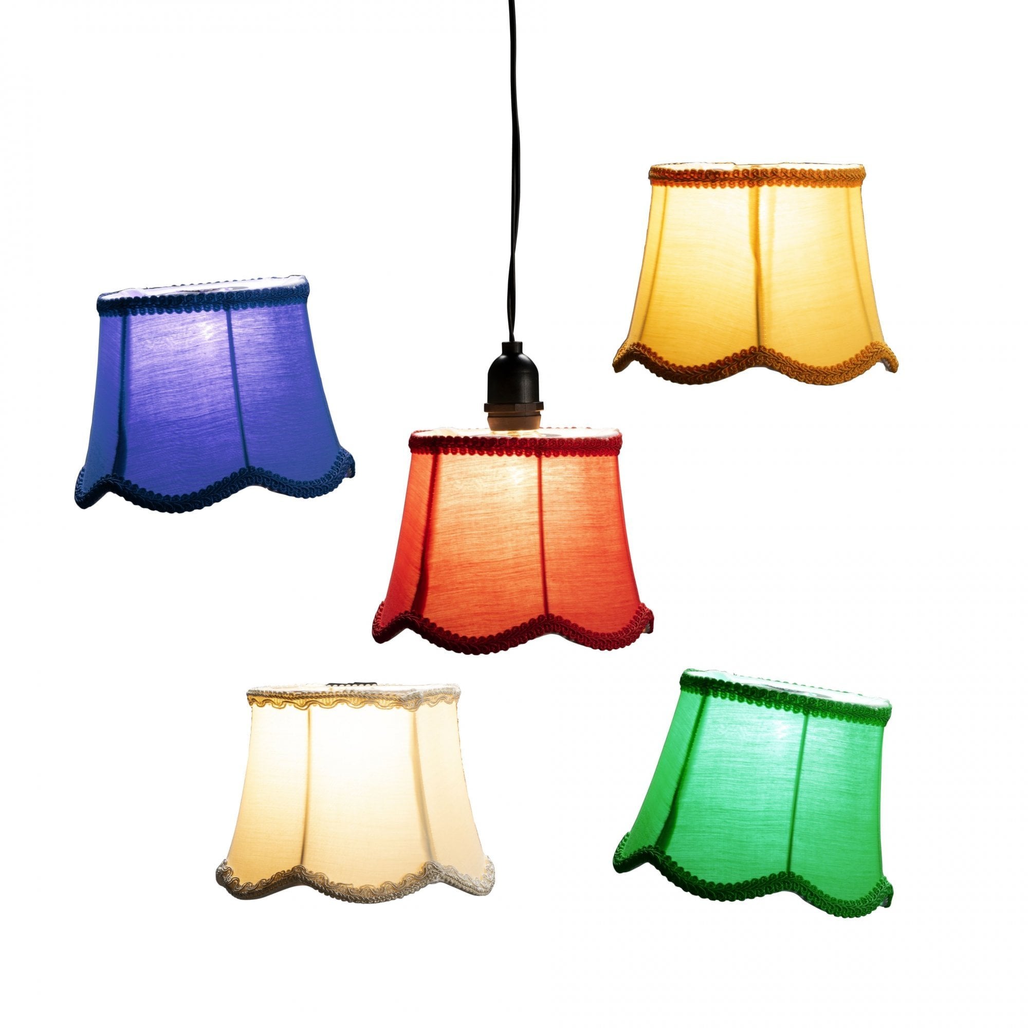 Konstsmide Small Festoon Lamp Shades - 5 Pcs - Multicoloured Fabric - Shade Only