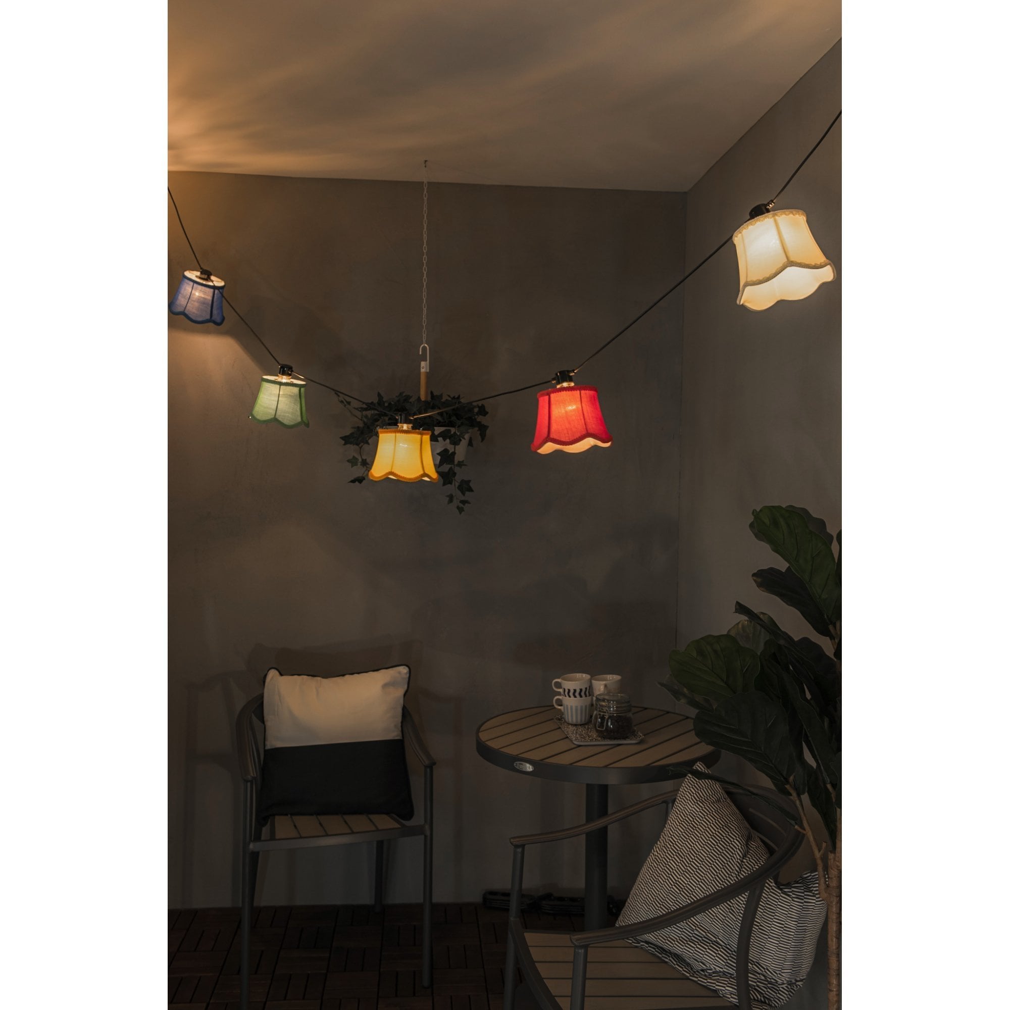 Konstsmide Small Festoon Lamp Shades - 5 Pcs - Multicoloured Fabric - Shade Only