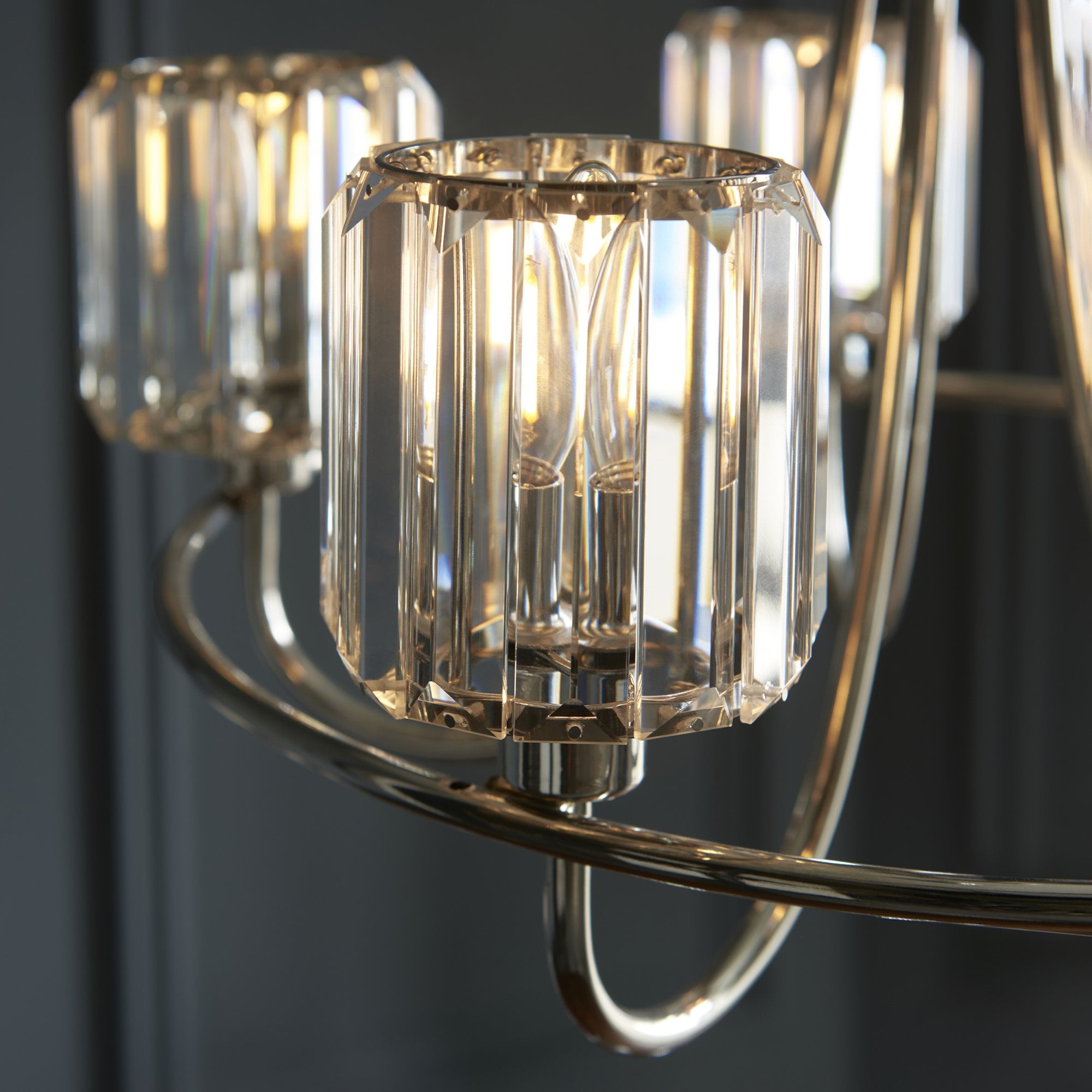 Endon Berenice 5 Light Pendant - Bright Nickel Plate & Clear Glass