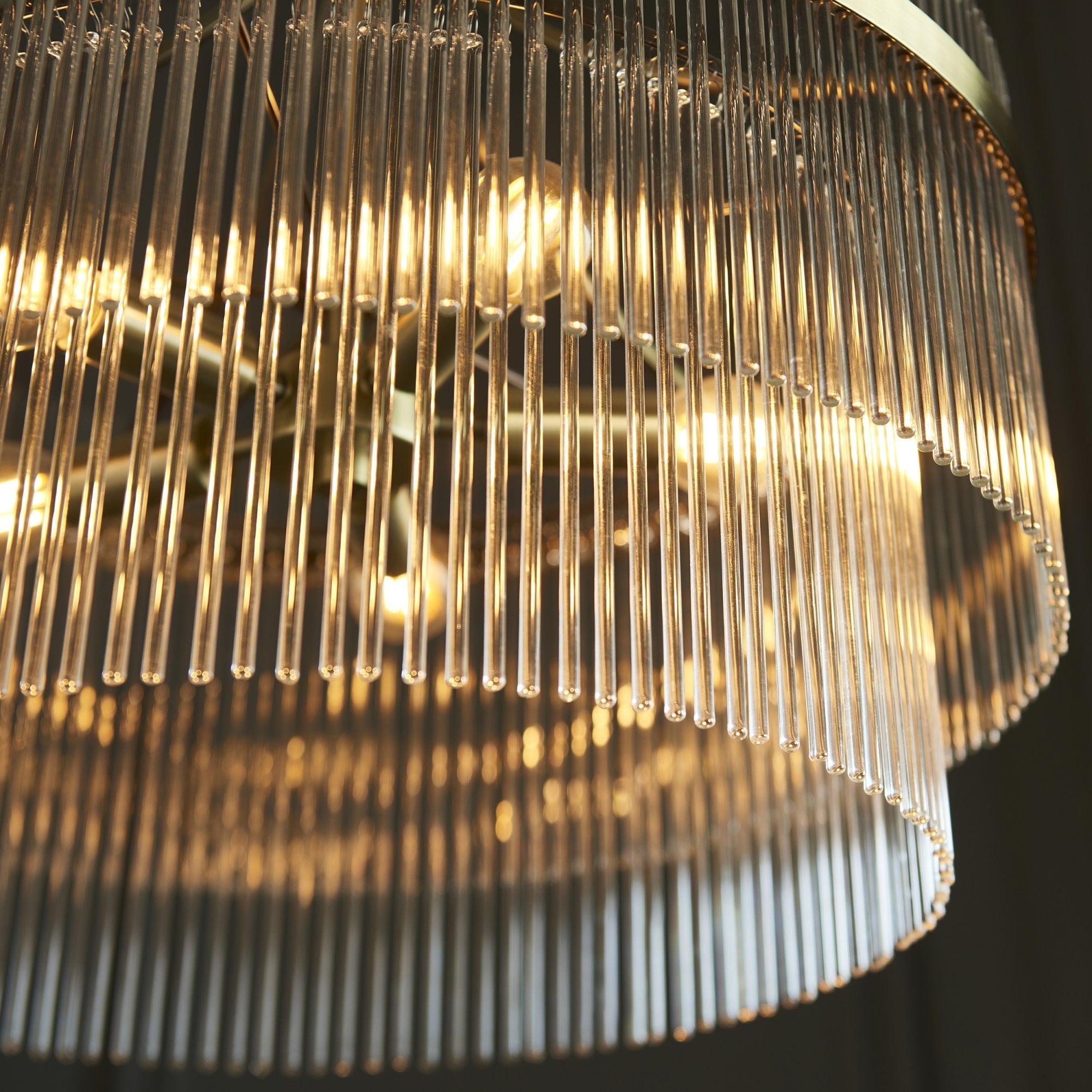 Endon Marietta 5 Light Pendant - Antique Brass Plate & Clear Glass