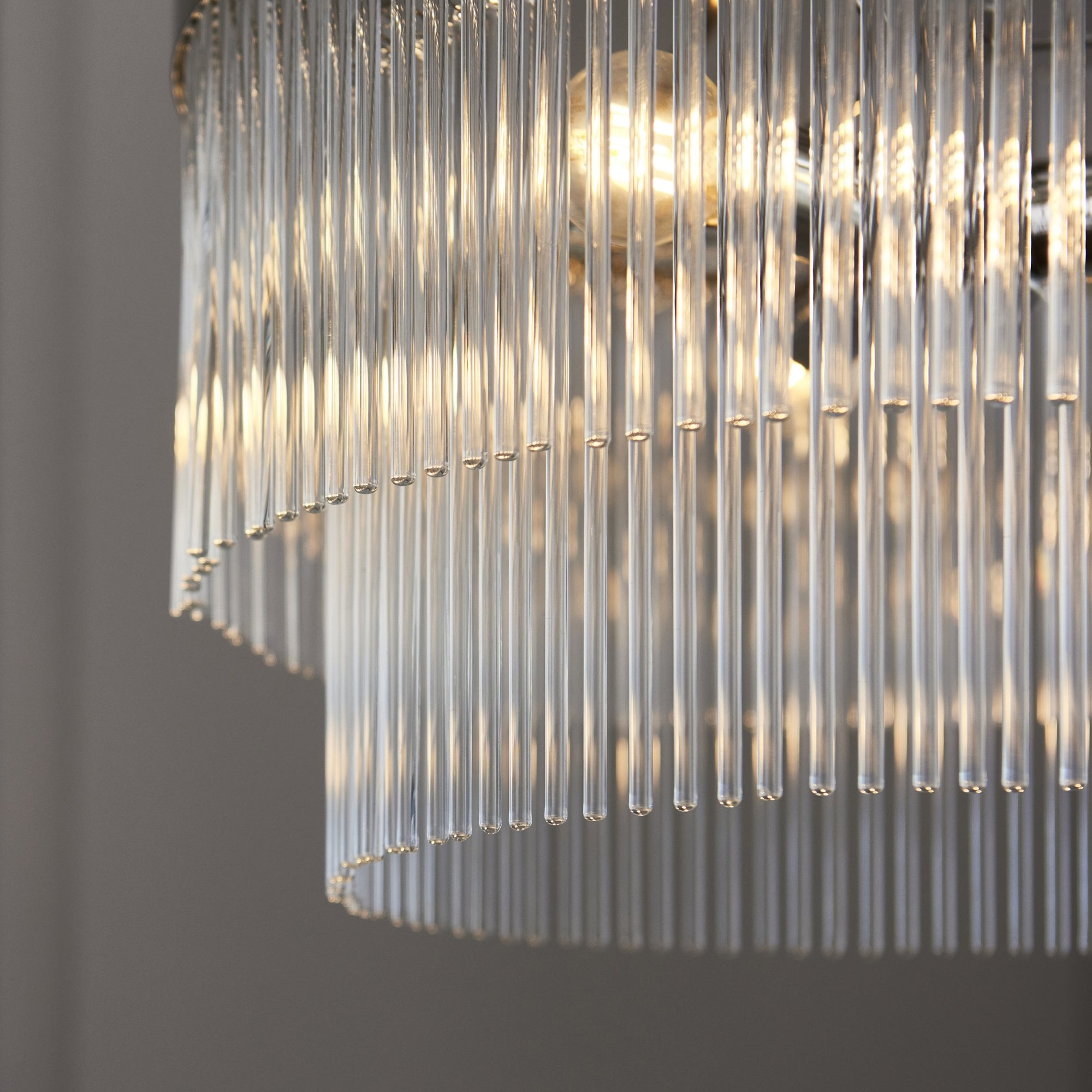 Endon Marietta 5 Light Pendant - Bright Nickel Plate & Clear Glass