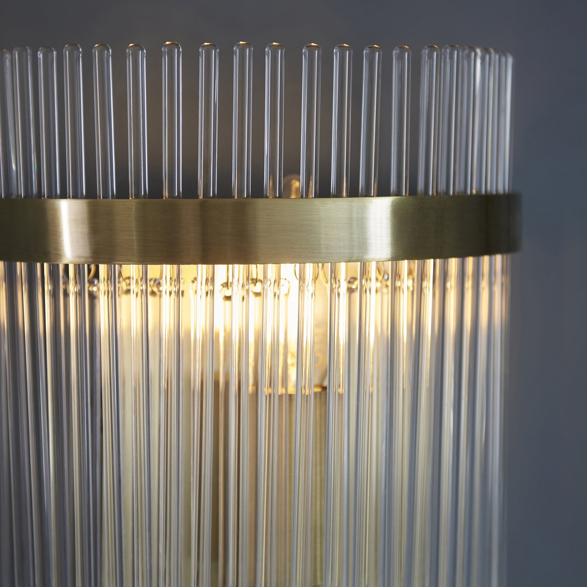 Endon Marietta Single Wall Light - Antique Brass Plate & Clear Glass
