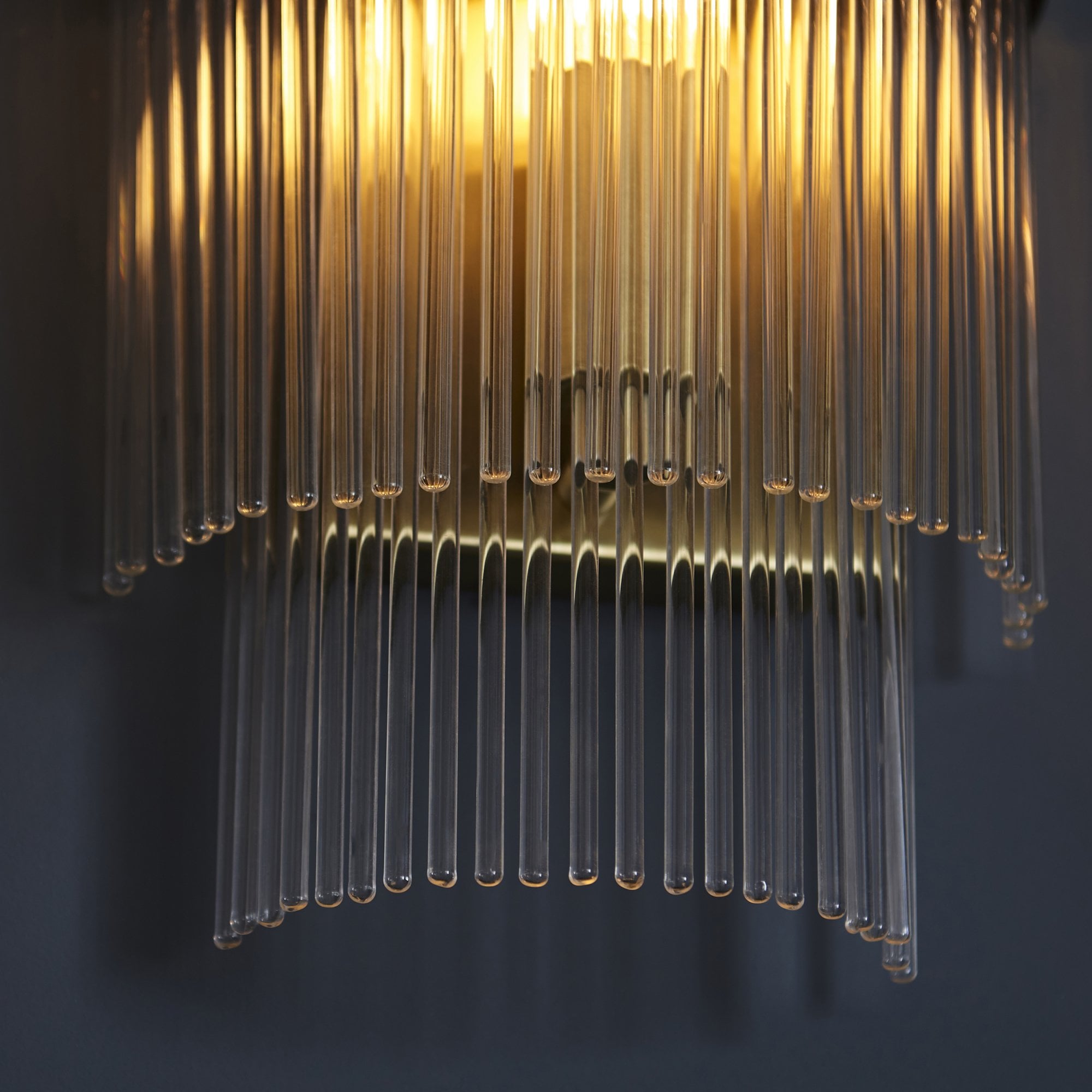 Endon Marietta Single Wall Light - Antique Brass Plate & Clear Glass