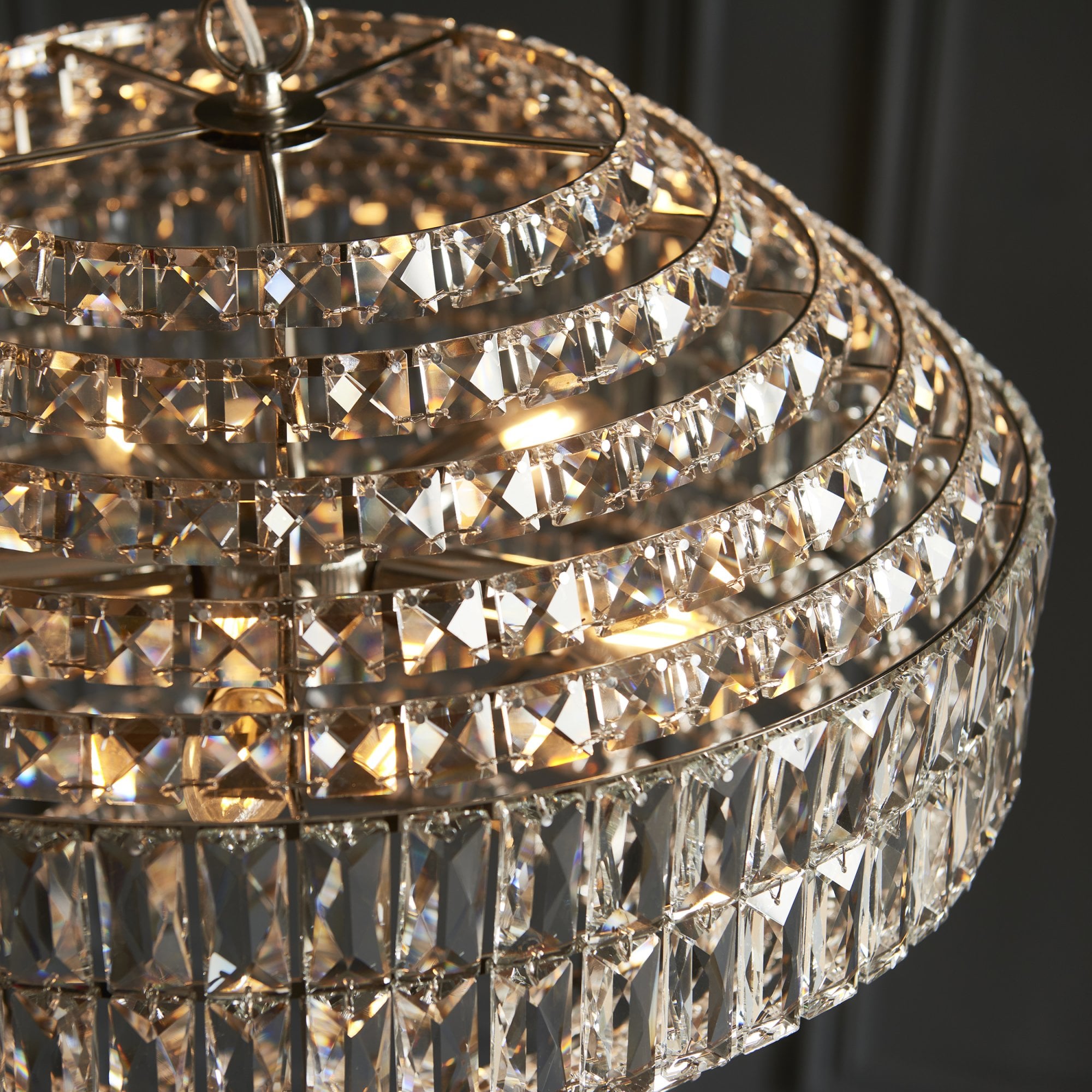 Utopia Celestial 5 Light Pendant - Bright Nickel Plate & Clear Crystal