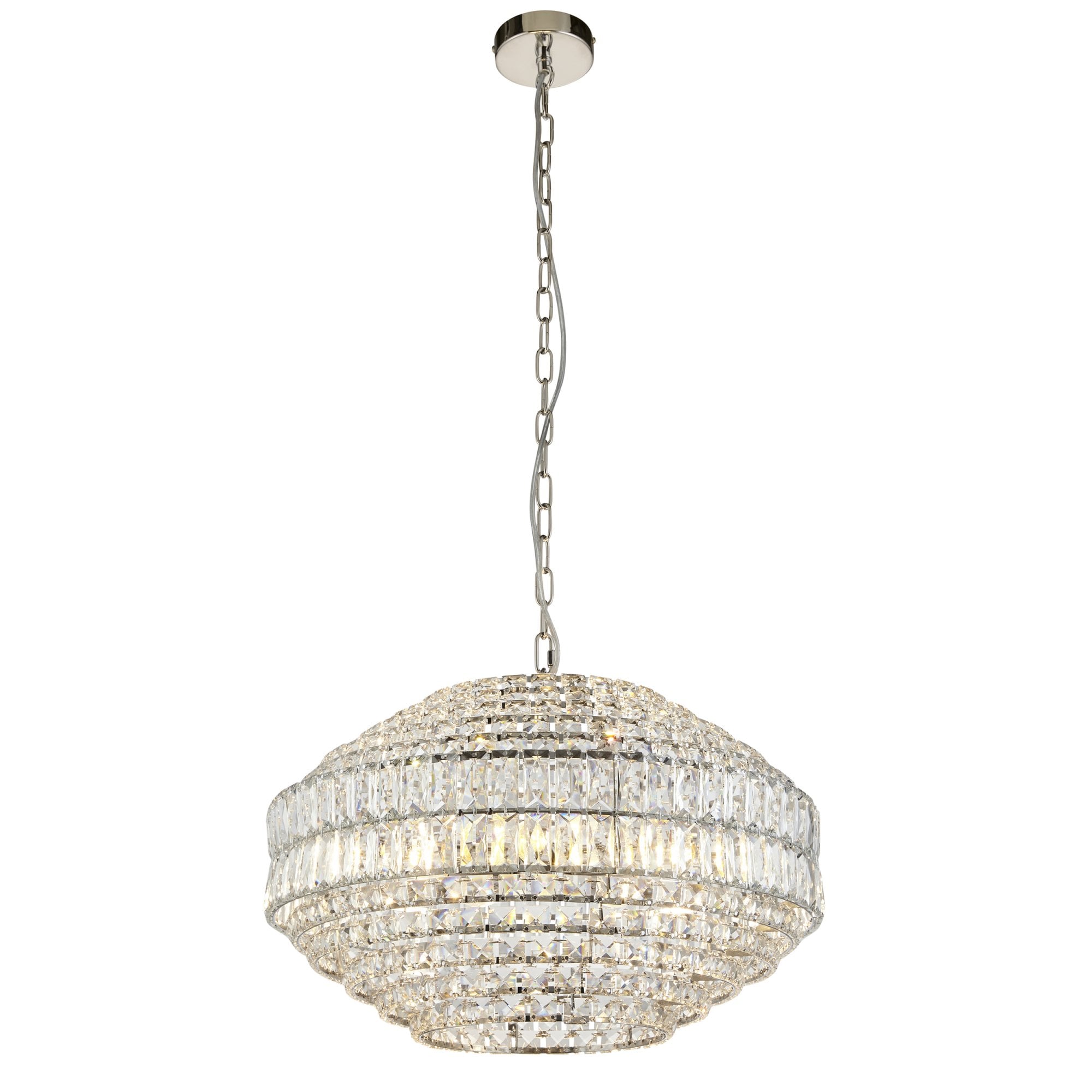 Utopia Celestial 5 Light Pendant - Bright Nickel Plate & Clear Crystal