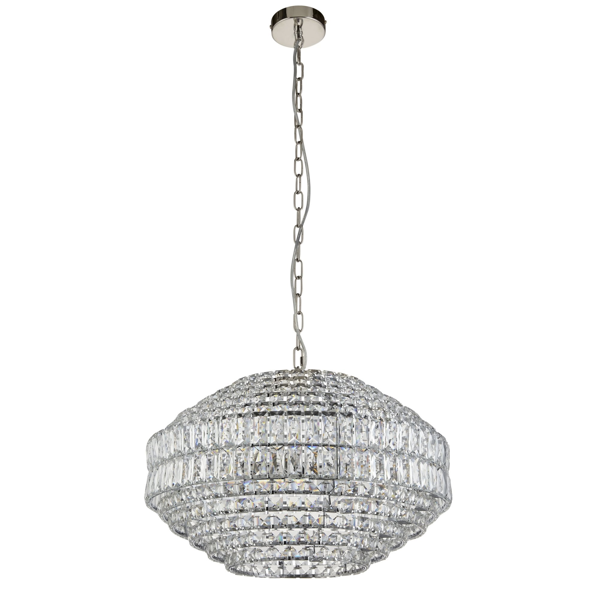 Utopia Celestial 5 Light Pendant - Bright Nickel Plate & Clear Crystal