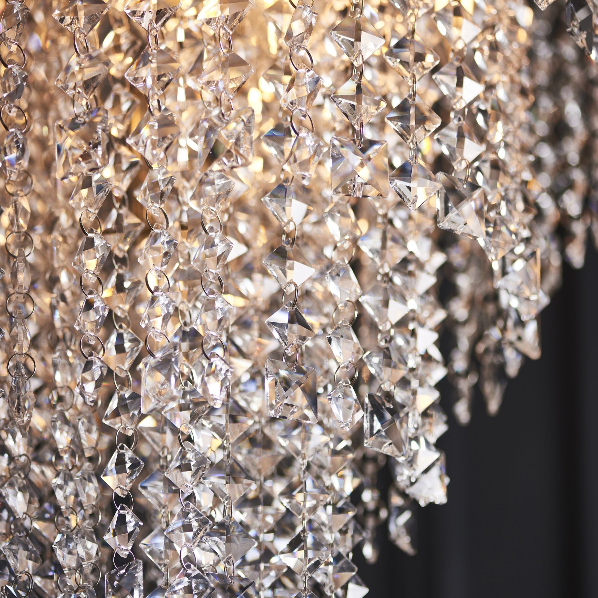Utopia Celestial 7 Light Tiered Pendant - Bright Nickel Plate & Clear Crystal