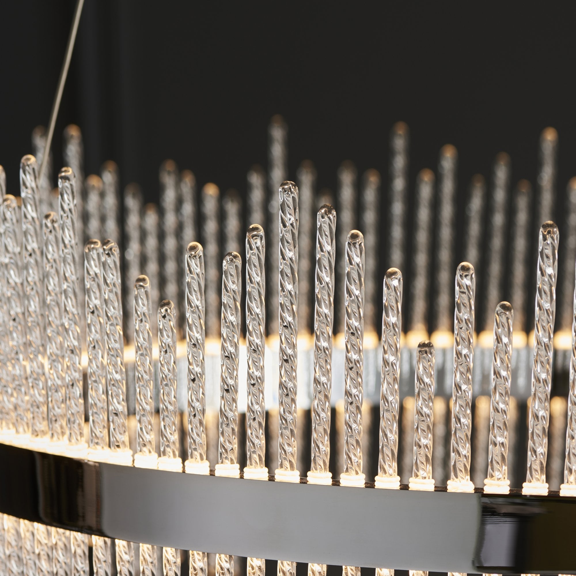Utopia Twist Large Pendant - Chrome Plate & Clear Glass - 70cm diameter