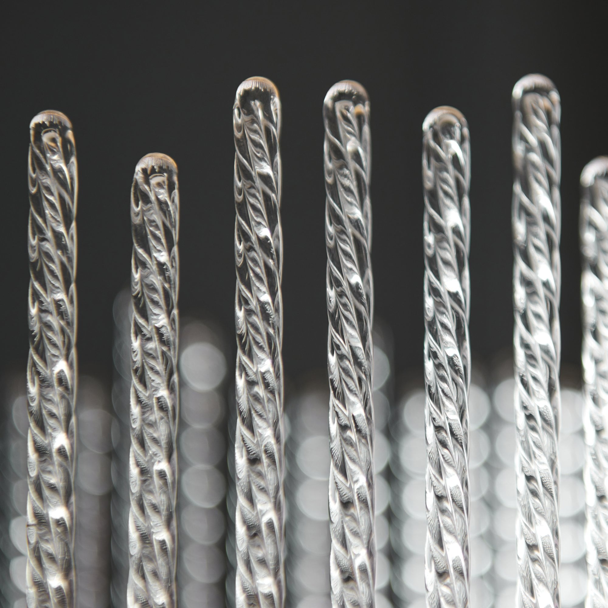 Utopia Twist Linear Pendant - Chrome Plate & Clear Glass