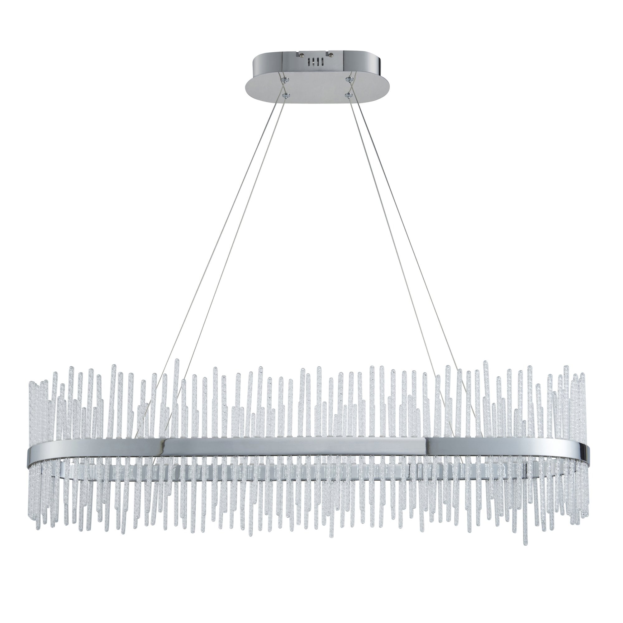 Utopia Twist Linear Pendant - Chrome Plate & Clear Glass