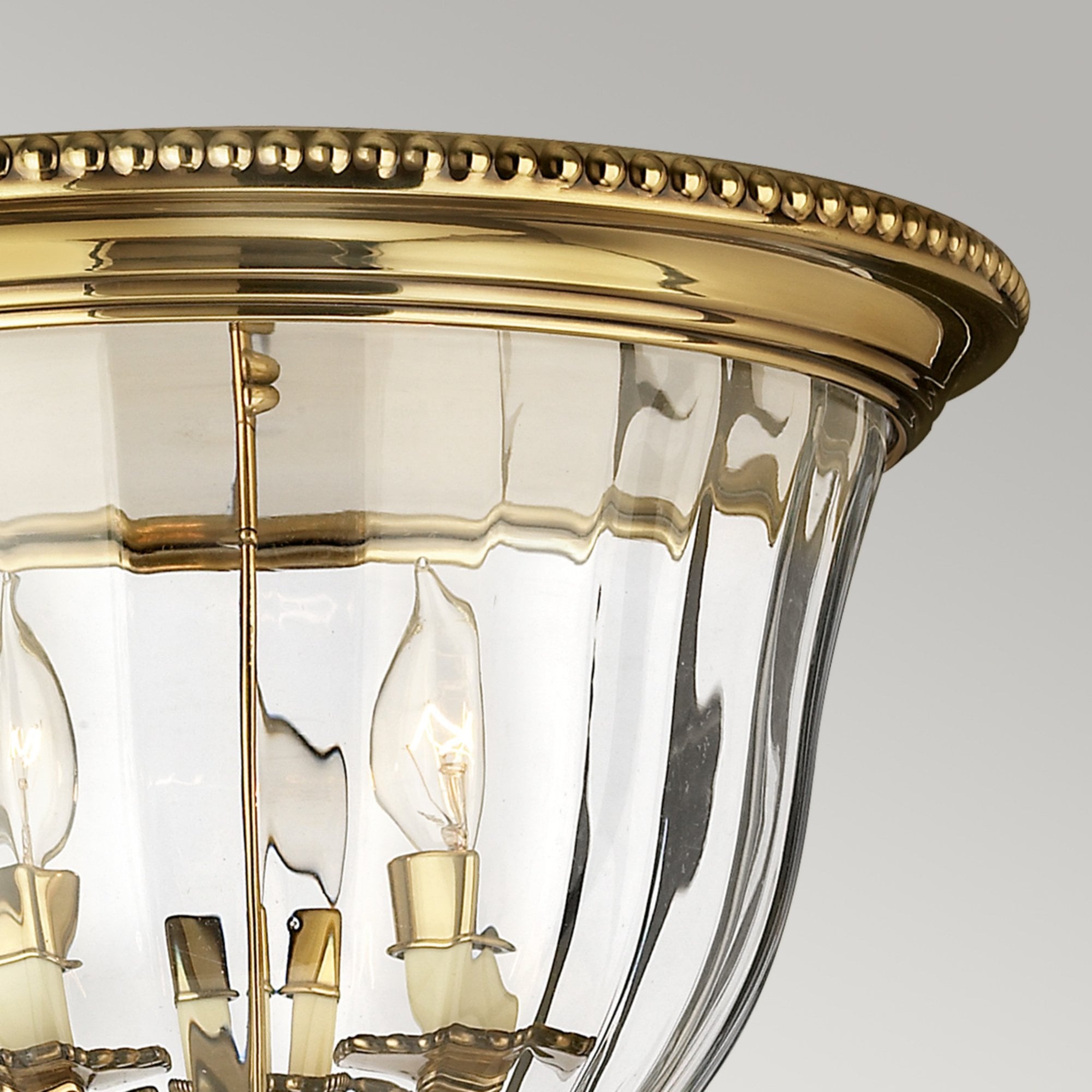 Hinkley Cambridge 3 Light Flush Mount - Burnished Brass