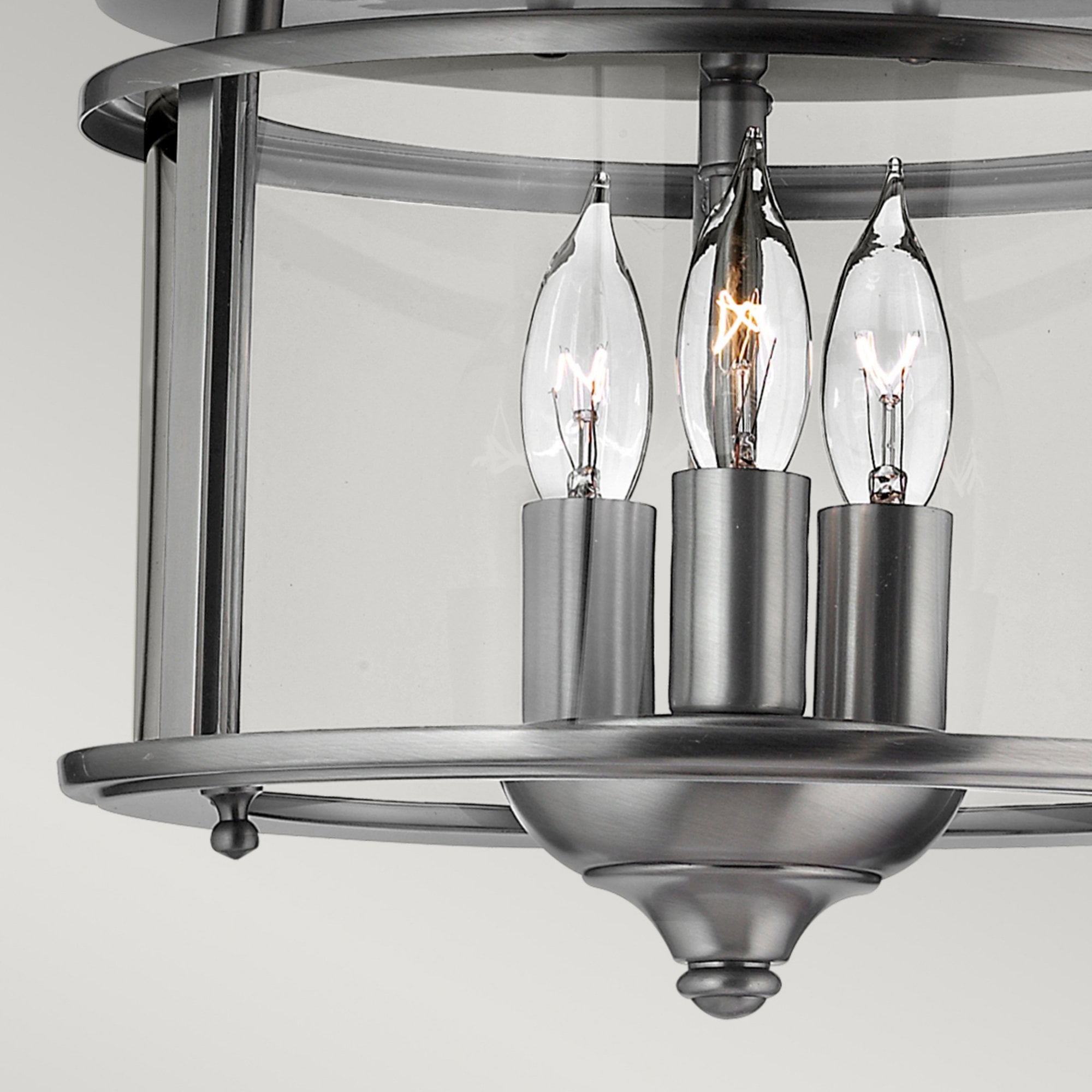 Hinkley Gentry 3 Light Flush Mount - Pewter
