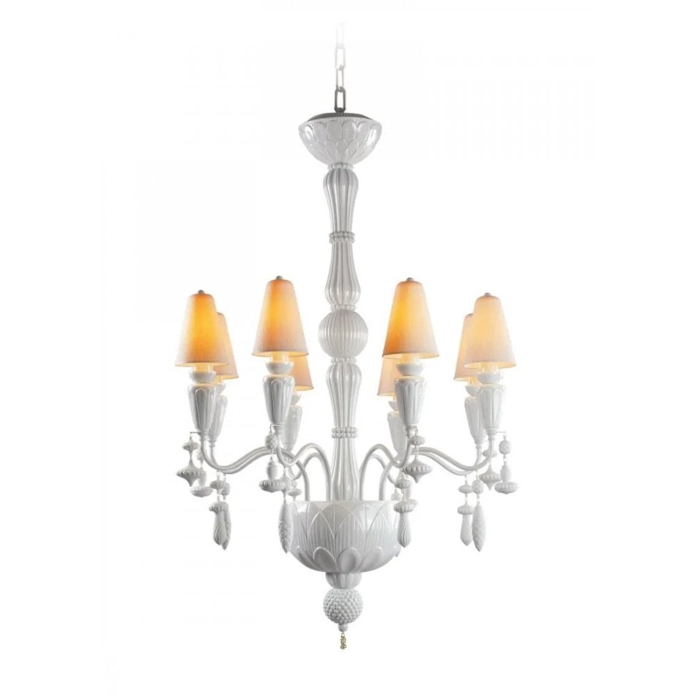 Lladro Ivy & Seed 8 Light Chandelier - White