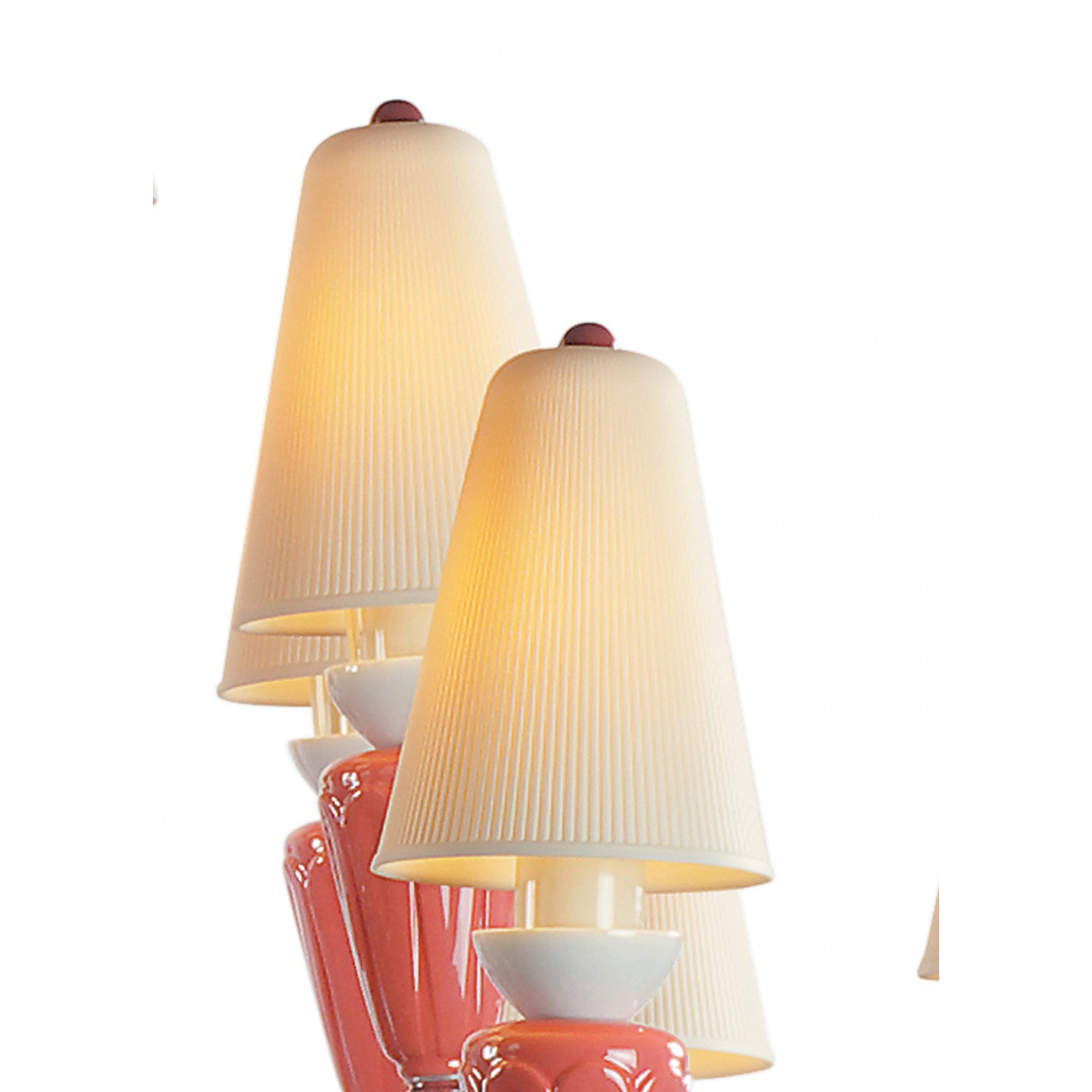 Lladro Ivy & Seed Medium 20 Light Chandelier - Red Coral