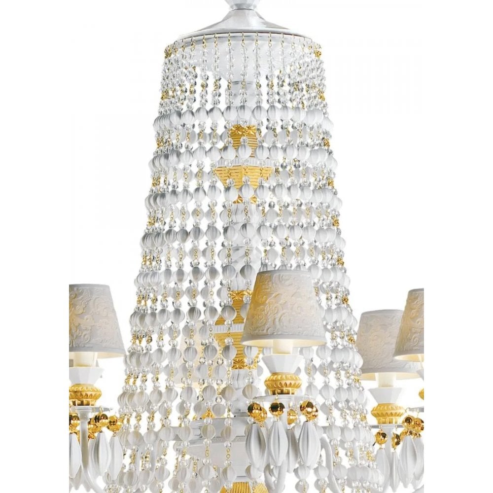 Lladro Winter Palace 30 Light Chandelier - Golden Luster