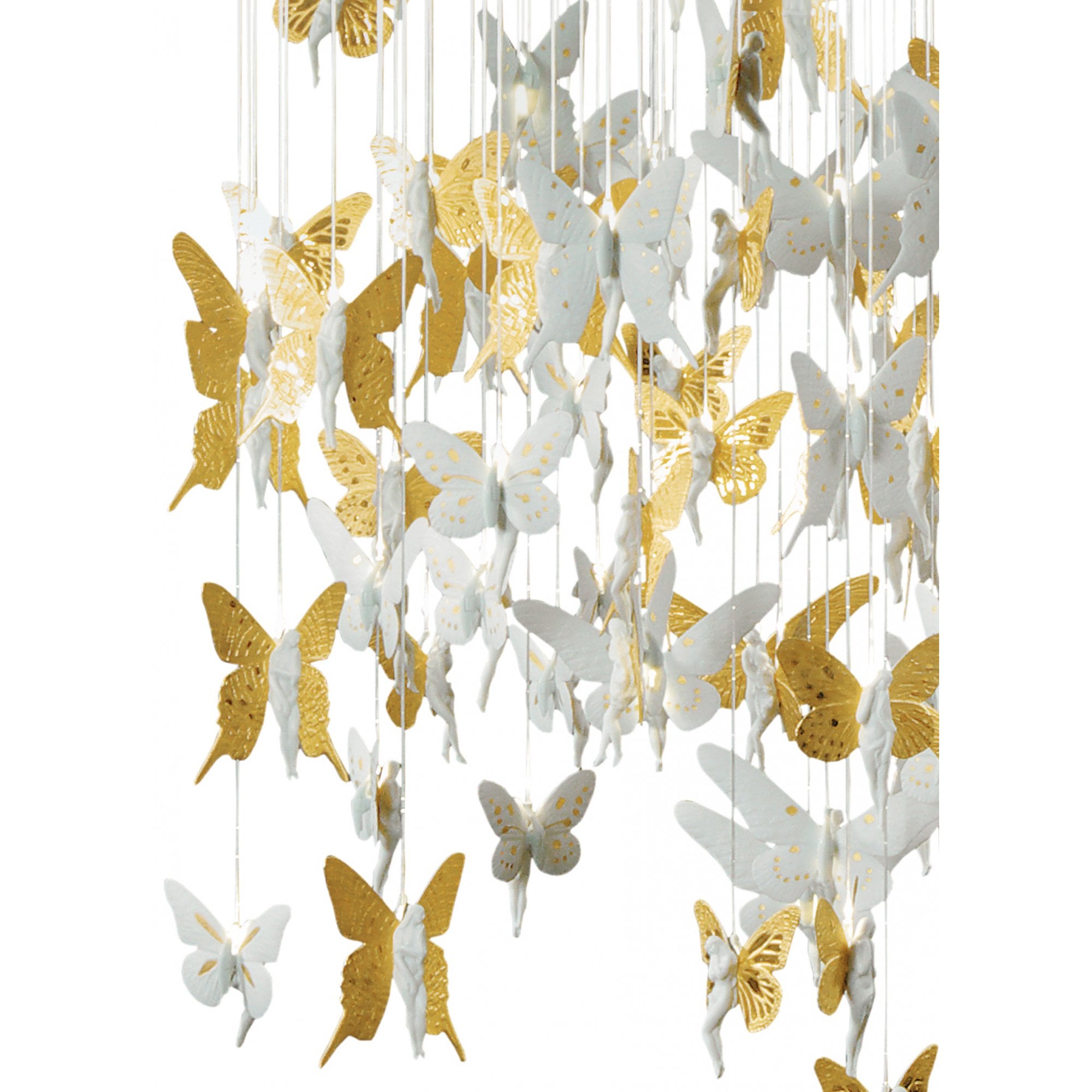 Lladro Niagara Chandelier 1.35m - Golden Luster