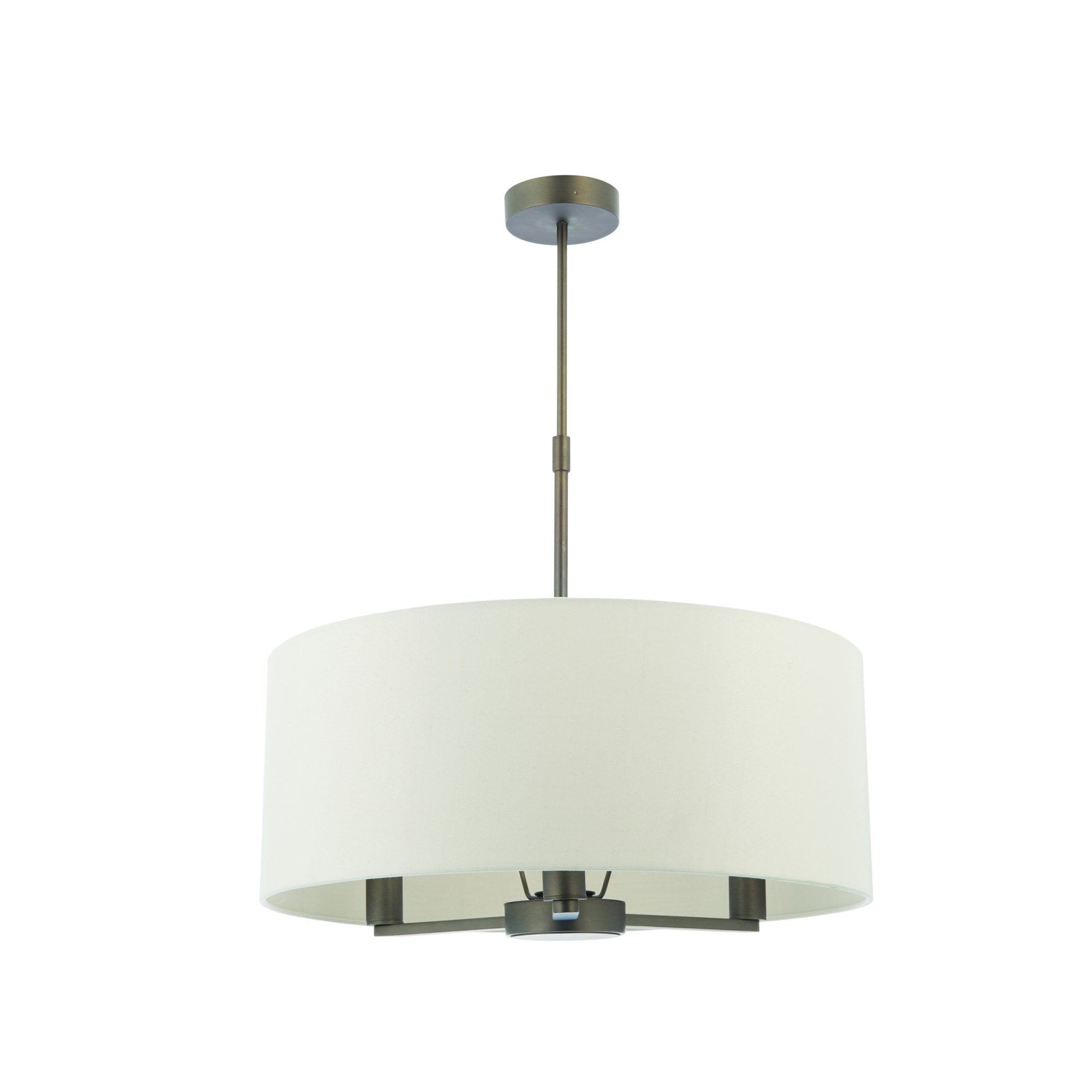 Endon Daley 3 Light Pendant - Antique Bronze Plate & Marble Fabric