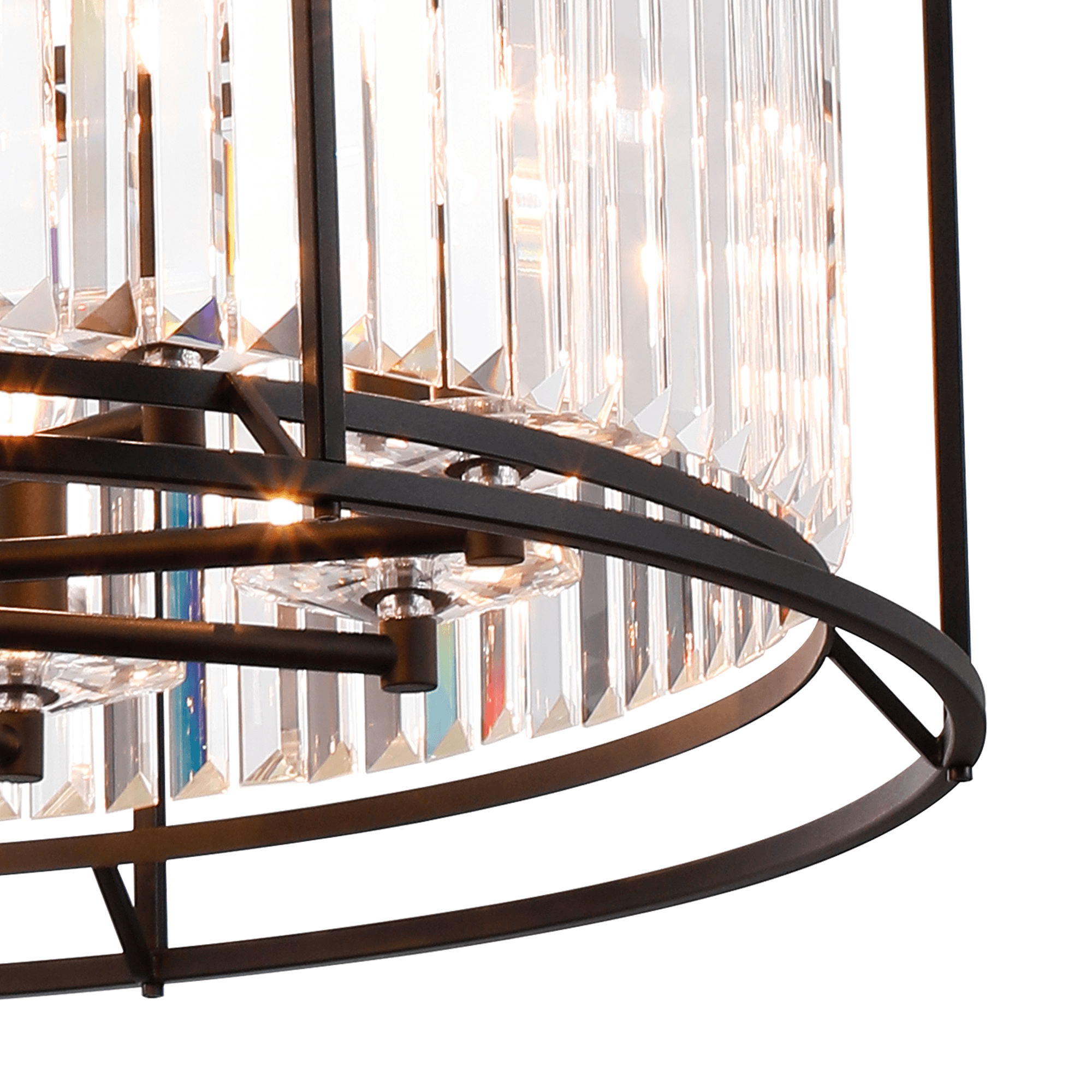 Fabula Oakhurst 10 Light Pendant - Satin Black & Clear Glass