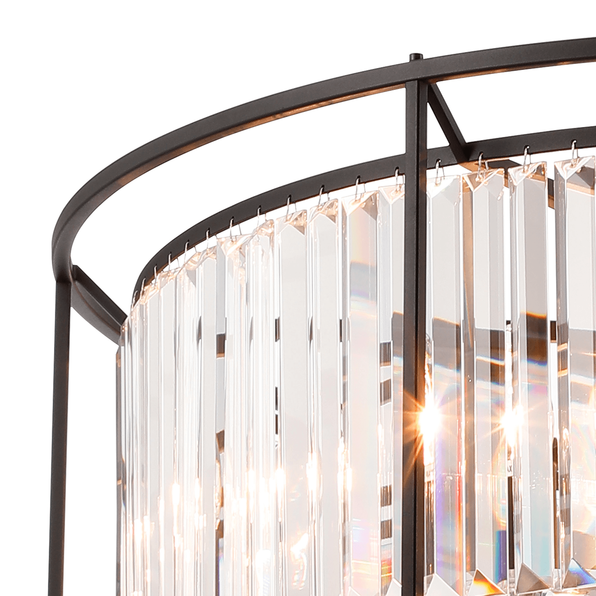 Fabula Oakhurst 10 Light Pendant - Satin Black & Clear Glass