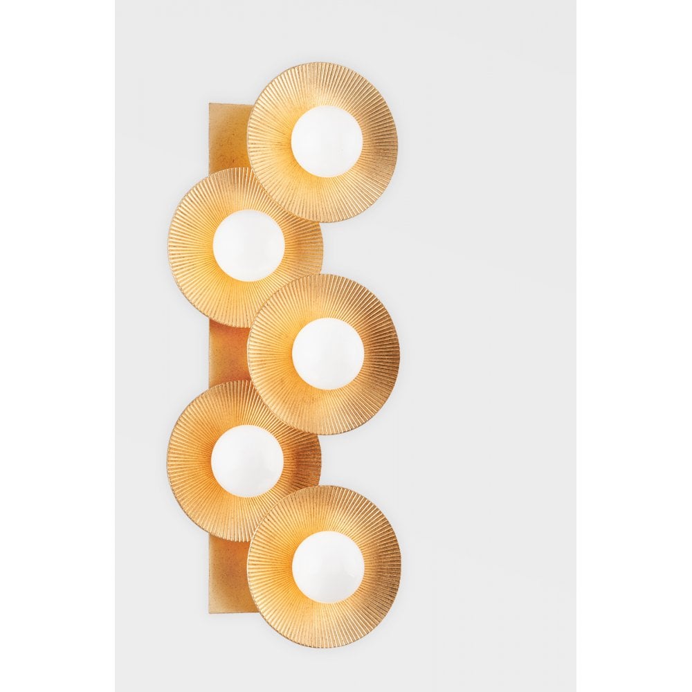 Corbett Emerald 5 Light Wall Sconce Light - Vintage Gold Leaf