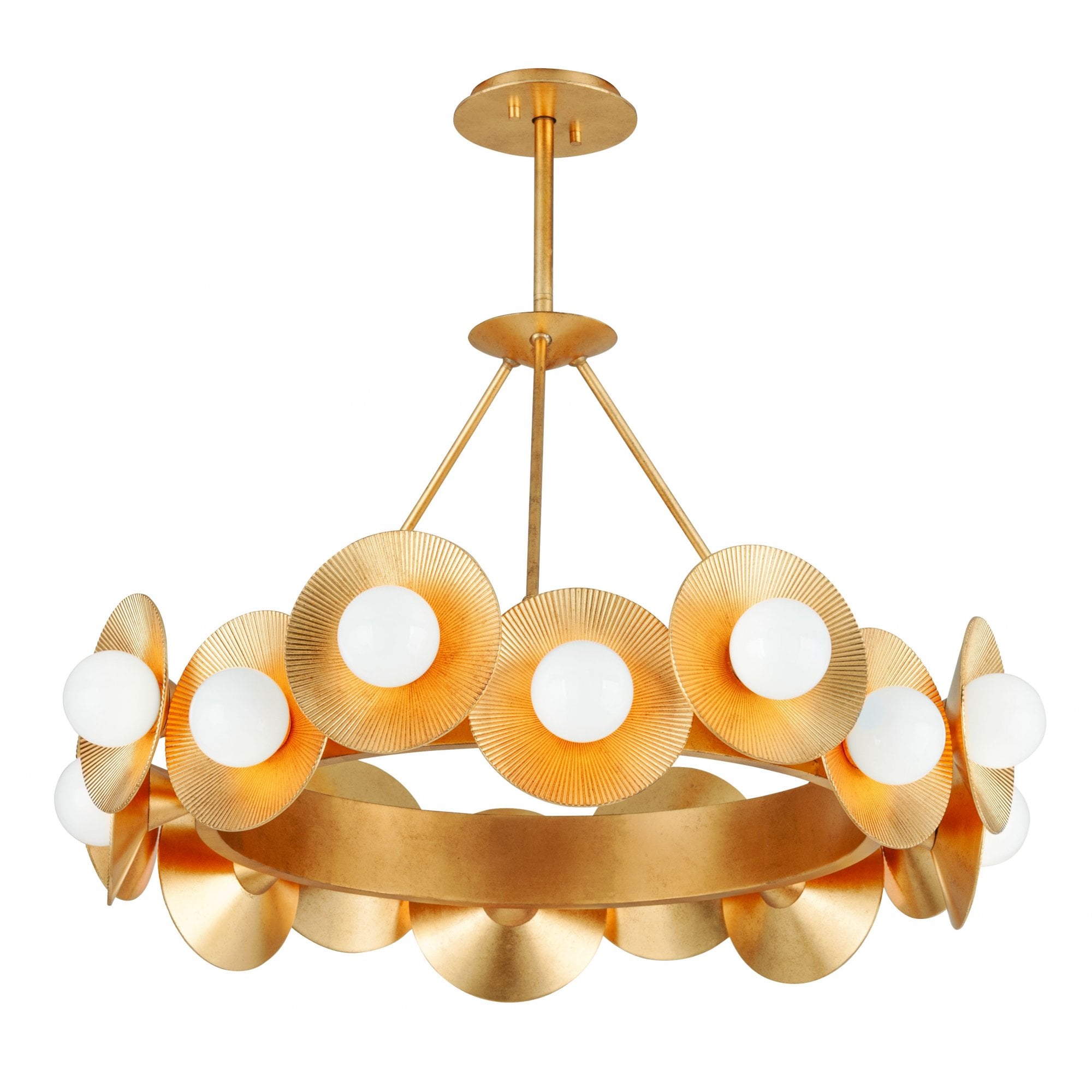 Corbett Emerald 16 Light Chandelier - Vintage Gold Leaf