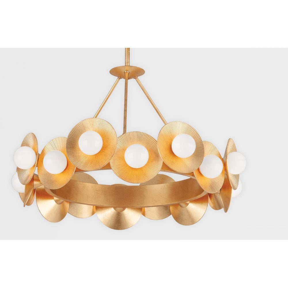 Corbett Emerald 16 Light Chandelier - Vintage Gold Leaf