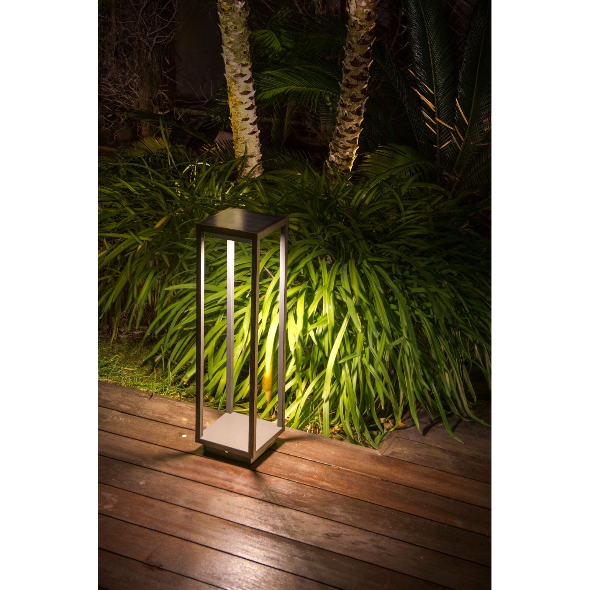 Faro Saura Solar Beacon Lamp with PIR - Dark Grey