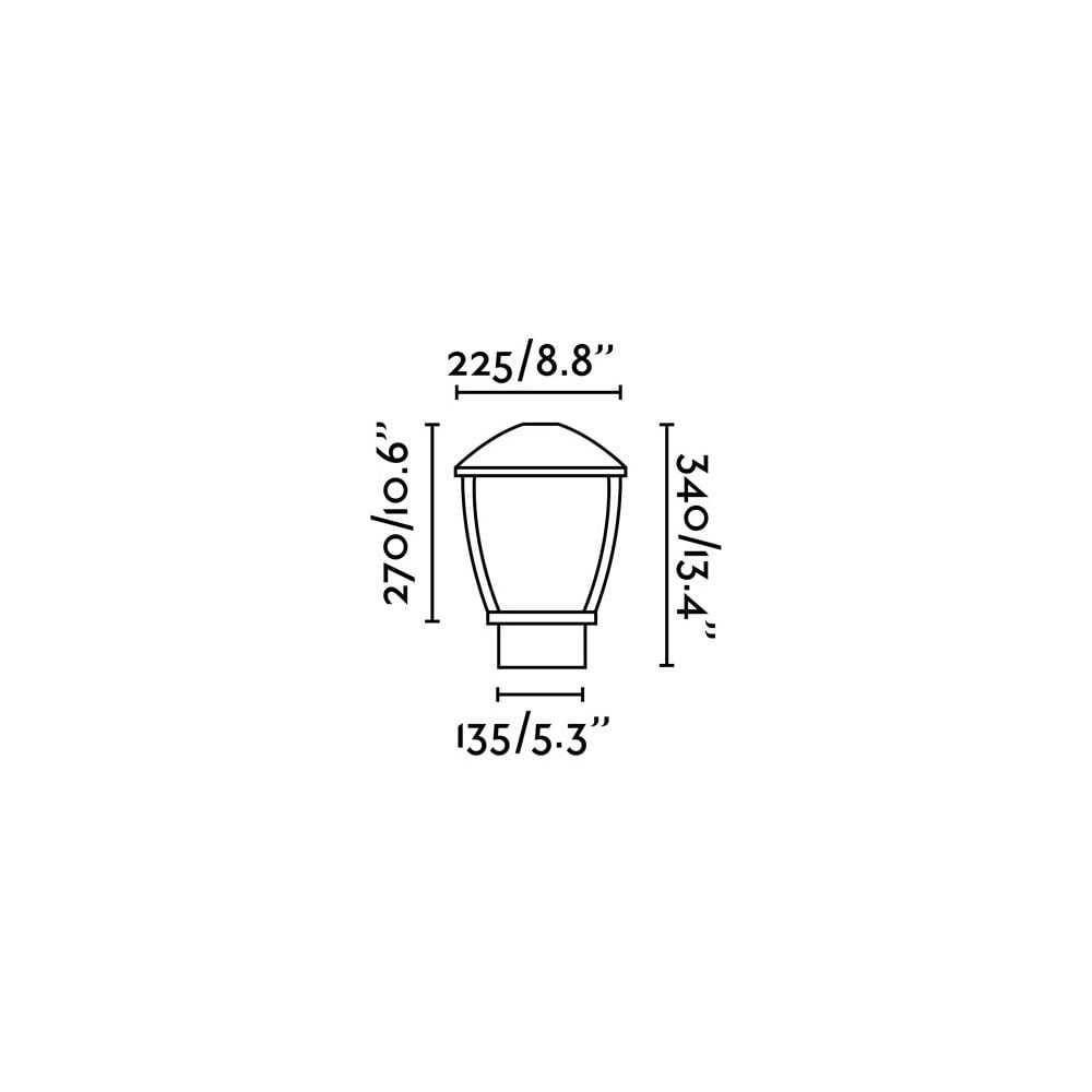Faro Wilma 340 Post Lamp - Dark Grey