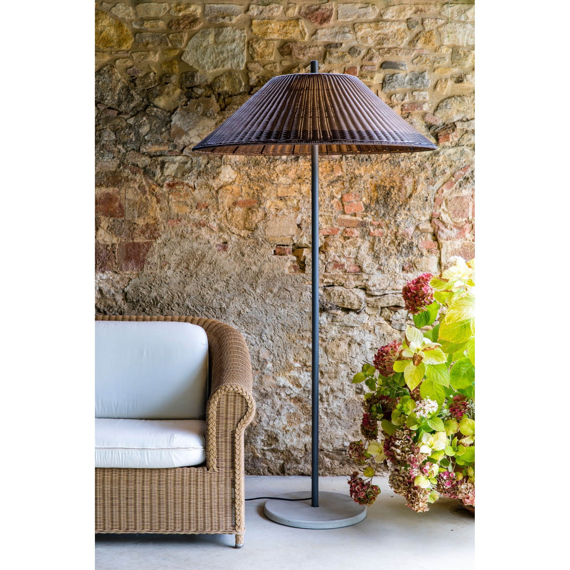 Faro Saigon 2m Outdoor Floor Lamp - Grey & Brown