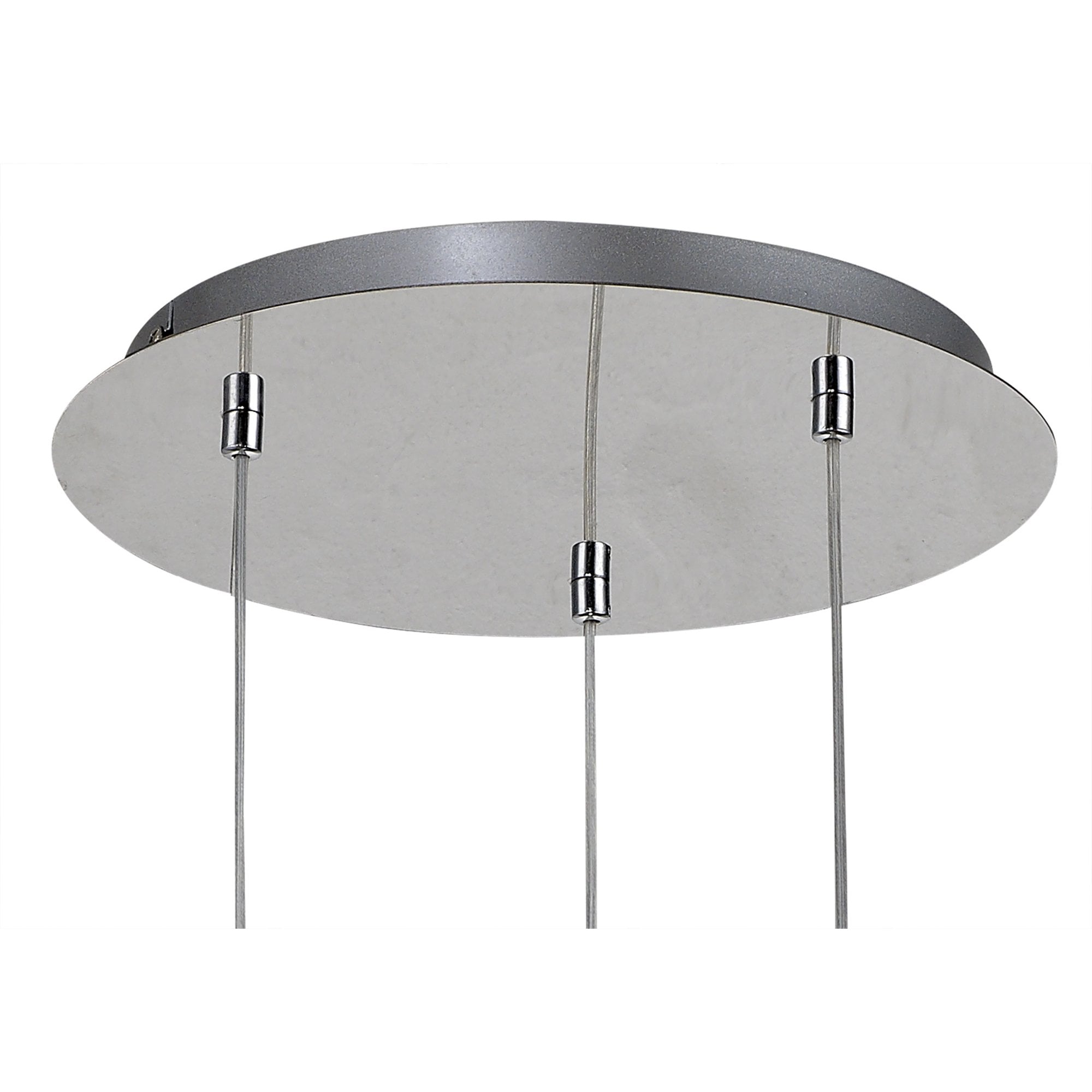 Fabula Tamworth 3 Light Round Pendant - Round Shades with Inner Frosted Globes - Polished Chrome, Chrome & Frosted Glass