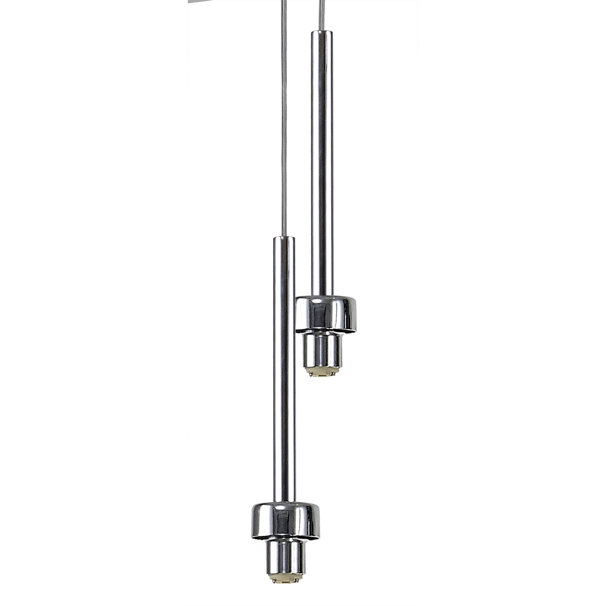 Fabula Tamworth 6 Light Round Pendant - Mixed Shades G - Polished Chrome, Smoked & Frosted Glass