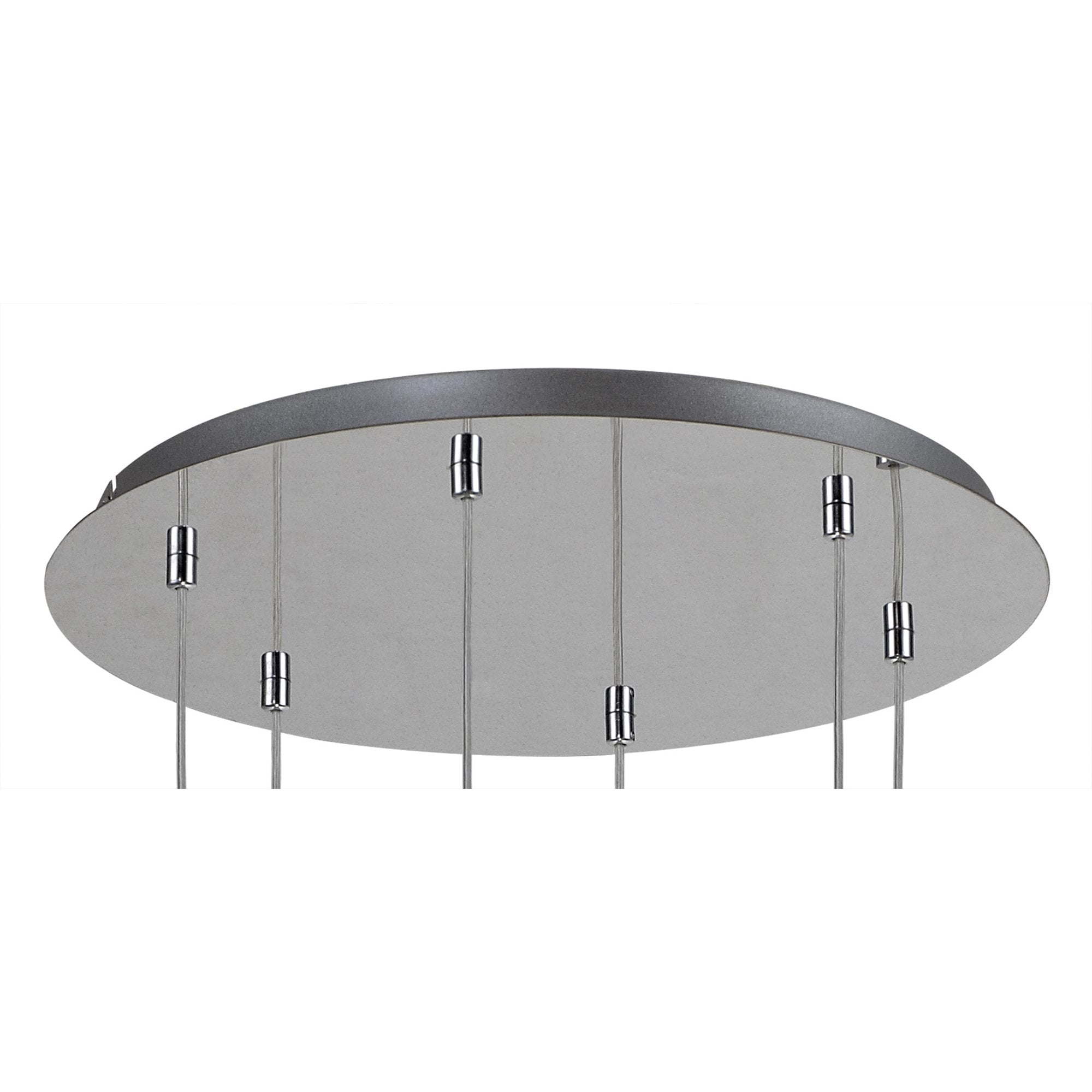 Fabula Tamworth 6 Light Round Pendant - Mixed Shades G - Polished Chrome, Smoked & Frosted Glass
