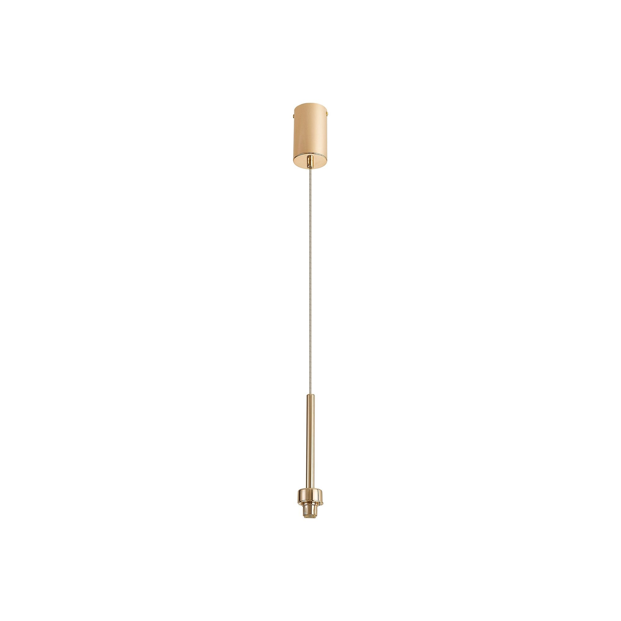 Fabula Tamworth Single Pendant - Tall Cylinder Shade - French Gold & Clear Glass