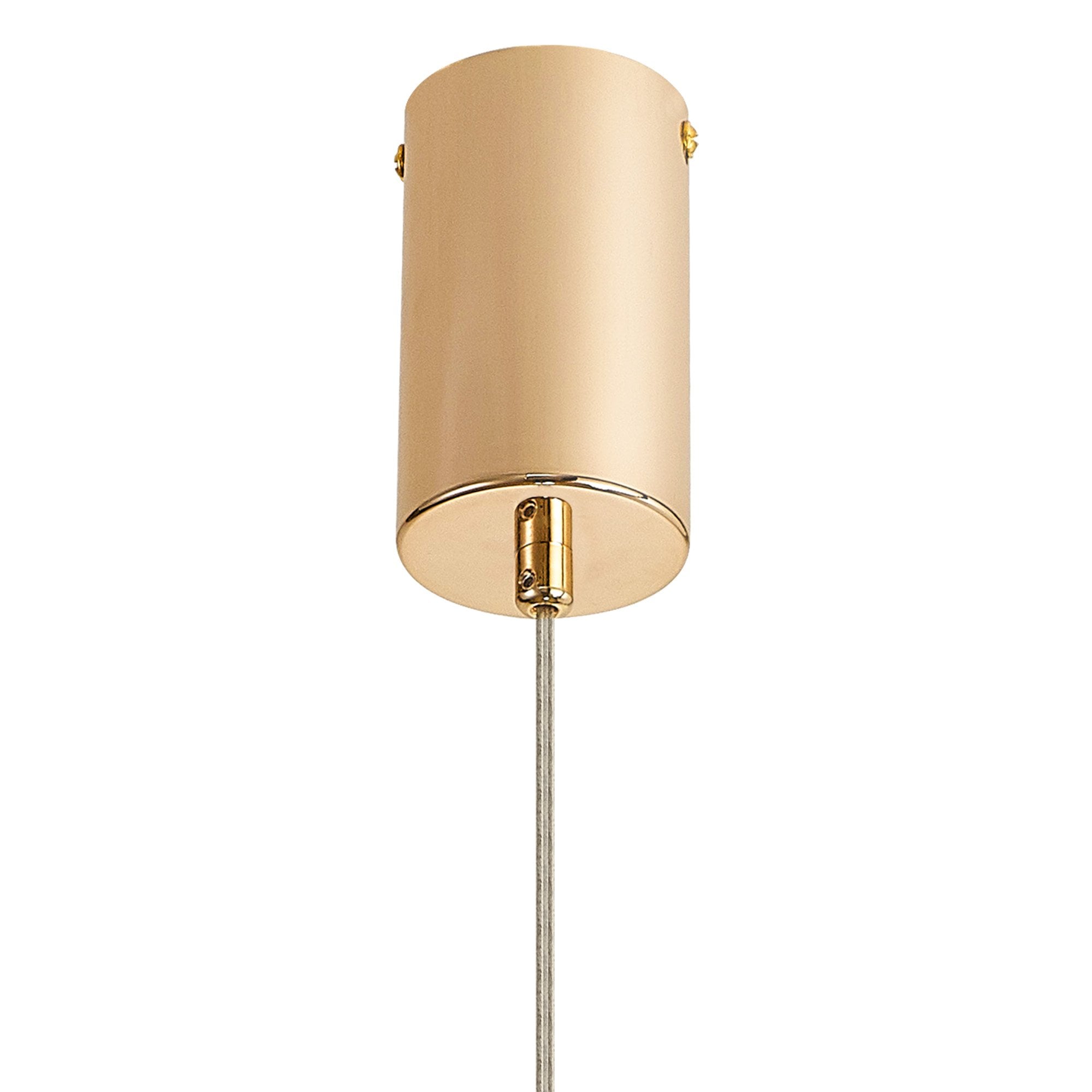 Fabula Tamworth Single Pendant - Tall Cylinder Shade - French Gold & Clear Glass
