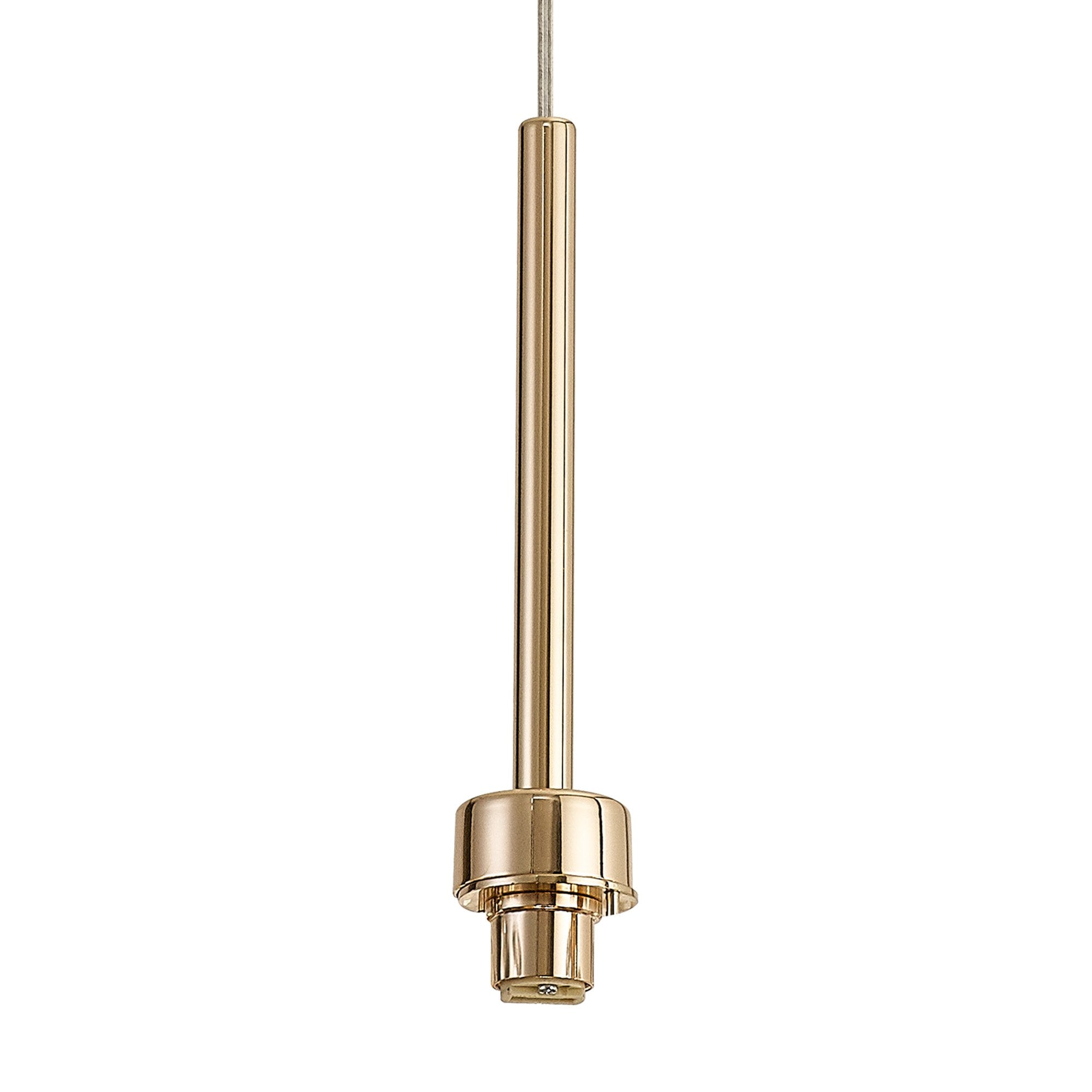 Fabula Tamworth Single Pendant - Tall Cylinder Shade - French Gold & Clear Glass