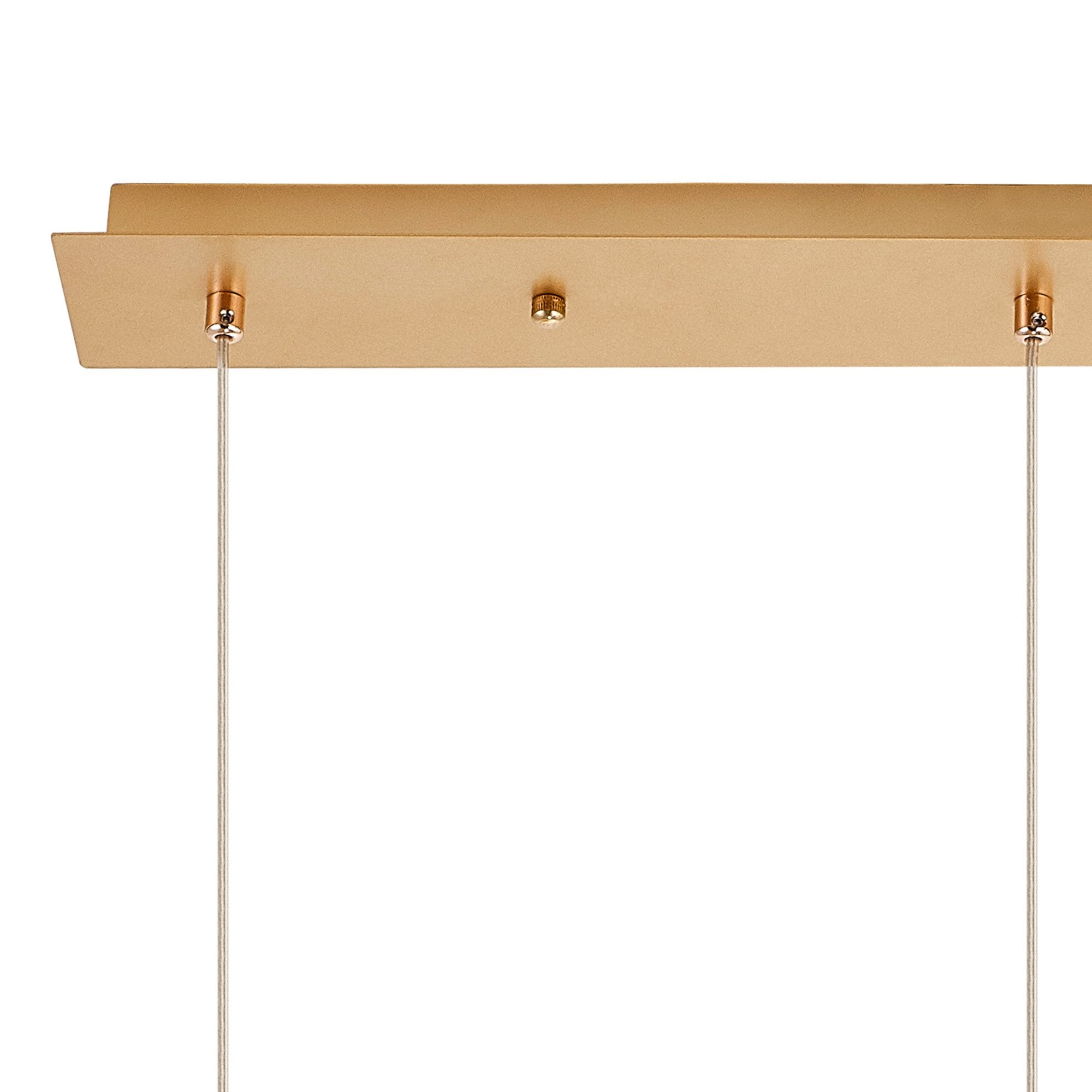 Fabula Tamworth 3 Light Linear Pendant - Tall Cylinder Shades - French Gold & Copper Glass