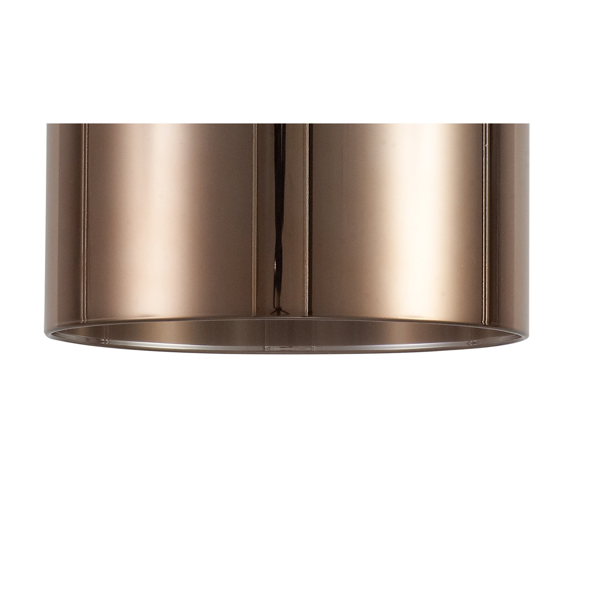 Fabula Tamworth 3 Light Telescopic Semi Flush - Medium Cylinder Shades - French Gold & Copper Glass