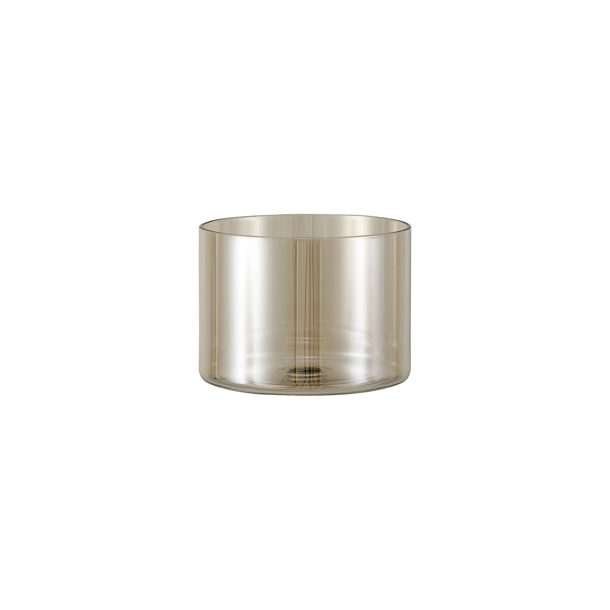 Fabula Tamworth 3 Light Telescopic Semi Flush - Short Cylinder Shades - French Gold & Cognac Glass
