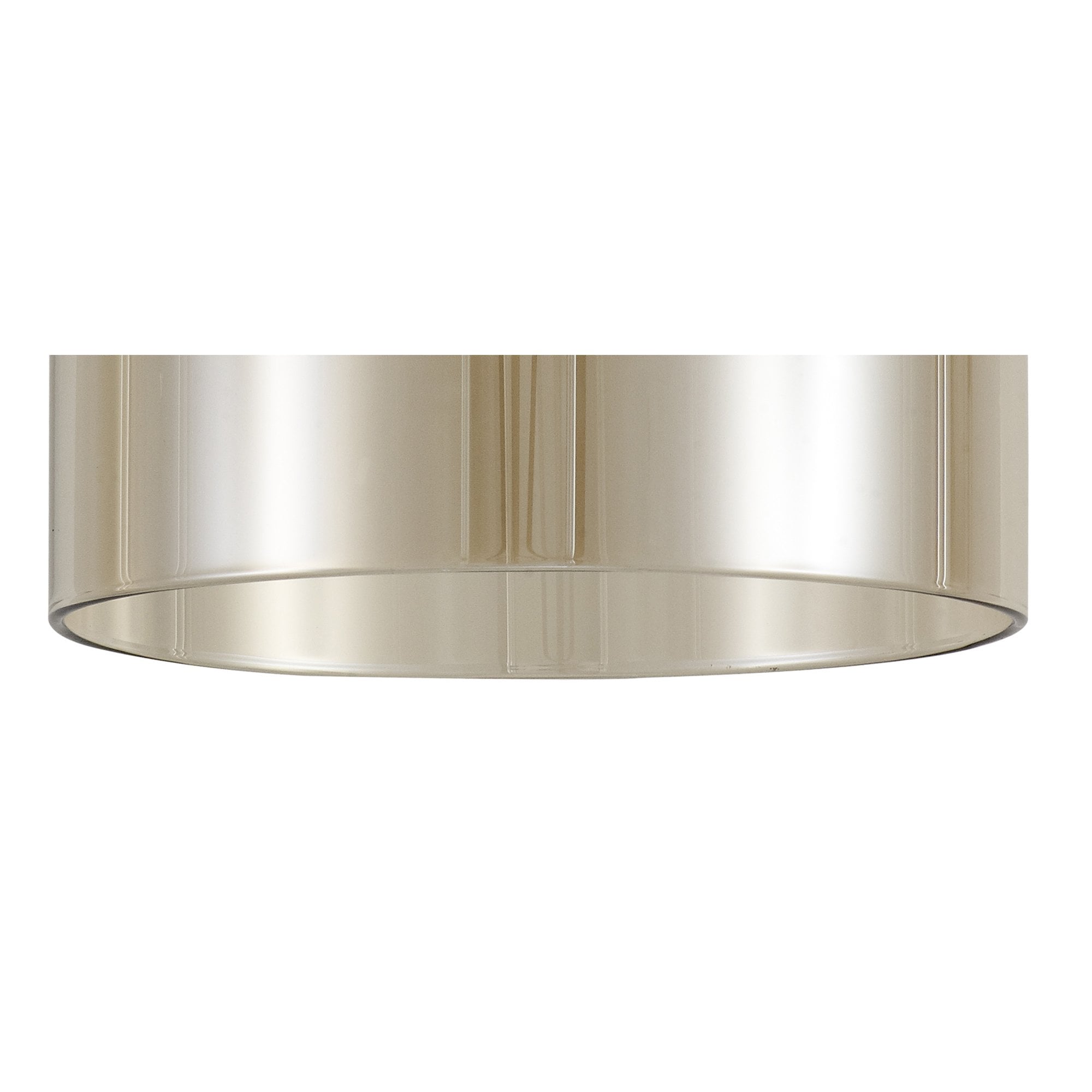 Fabula Tamworth 3 Light Telescopic Semi Flush - Short Cylinder Shades - French Gold & Cognac Glass