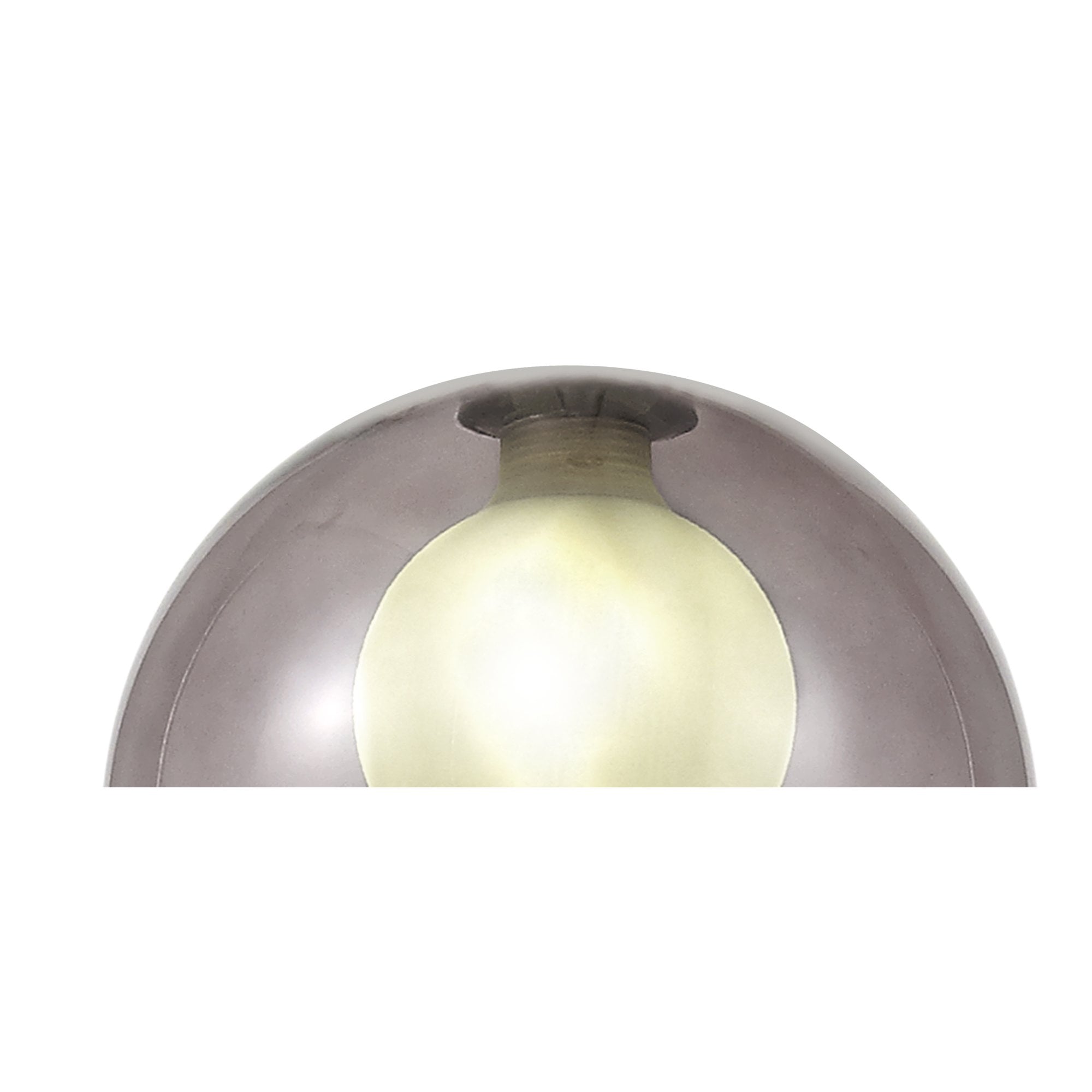 Fabula Tamworth 3 Light Telescopic Semi Flush - Round Shades with Inner Frosted Globes - French Gold, Smoked & Frosted Glass